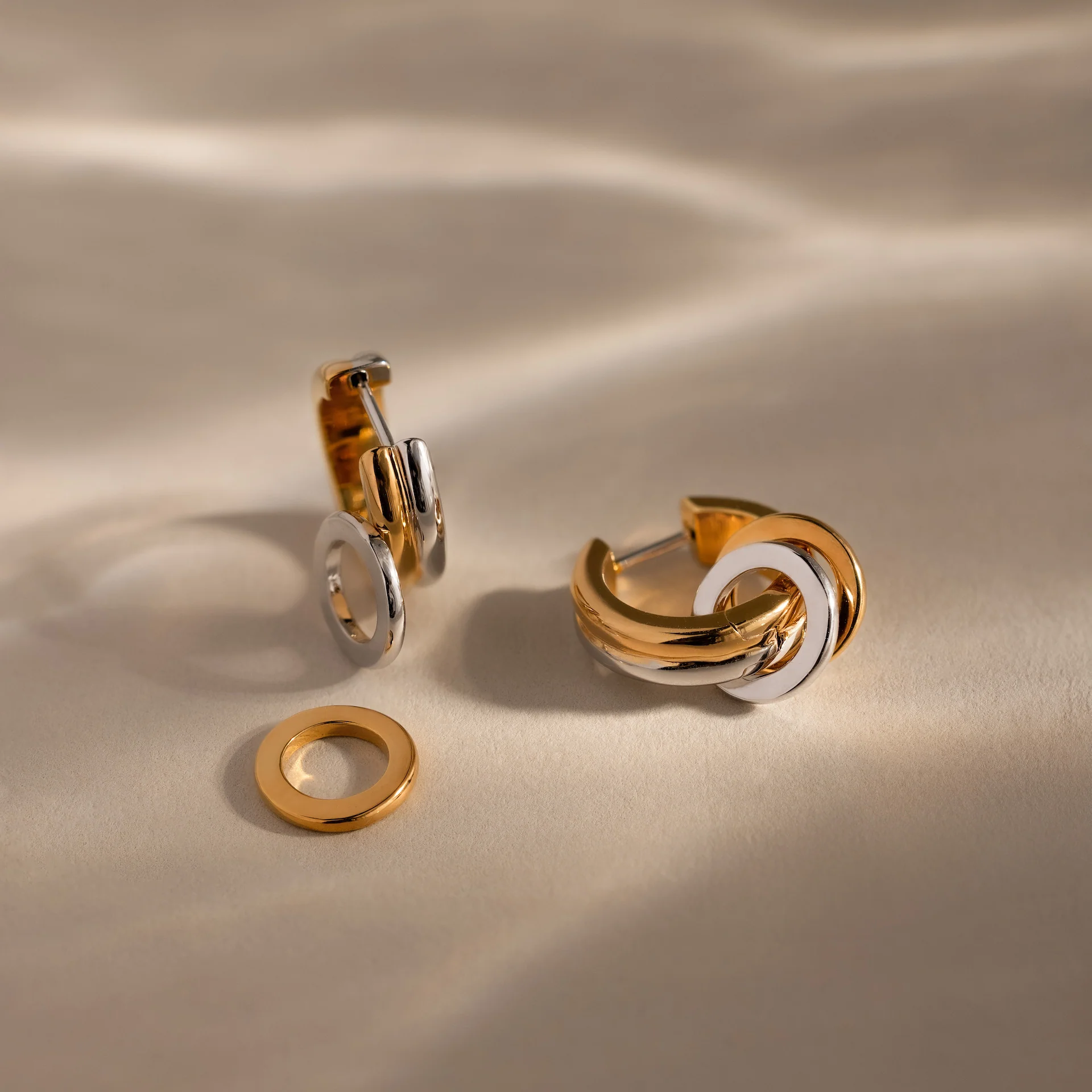 Mixed Metal Circle Hoops - Image 3