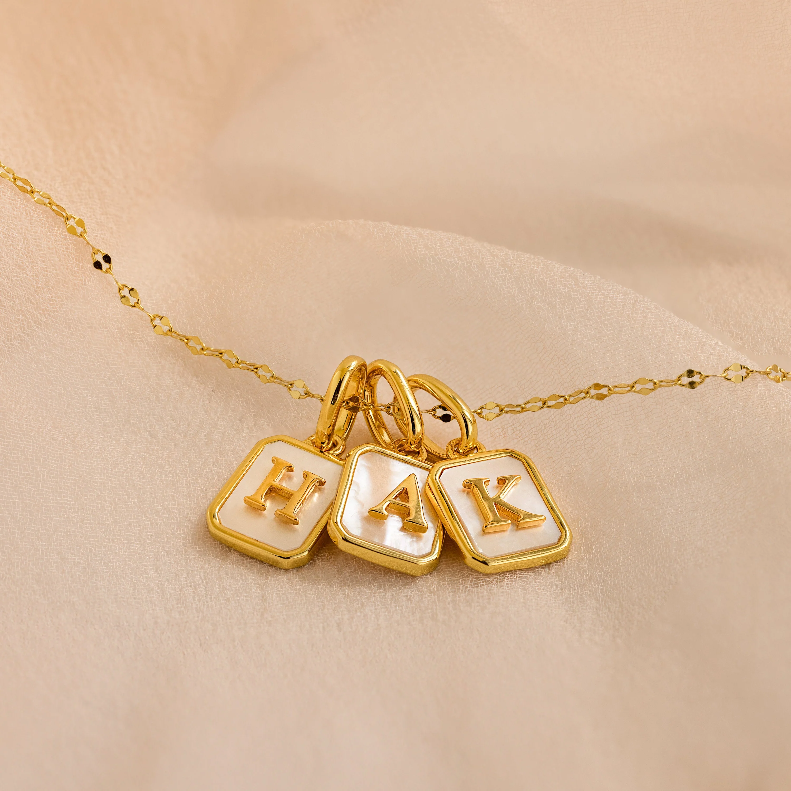 Mother of Pearl Initial Charm - Image 4