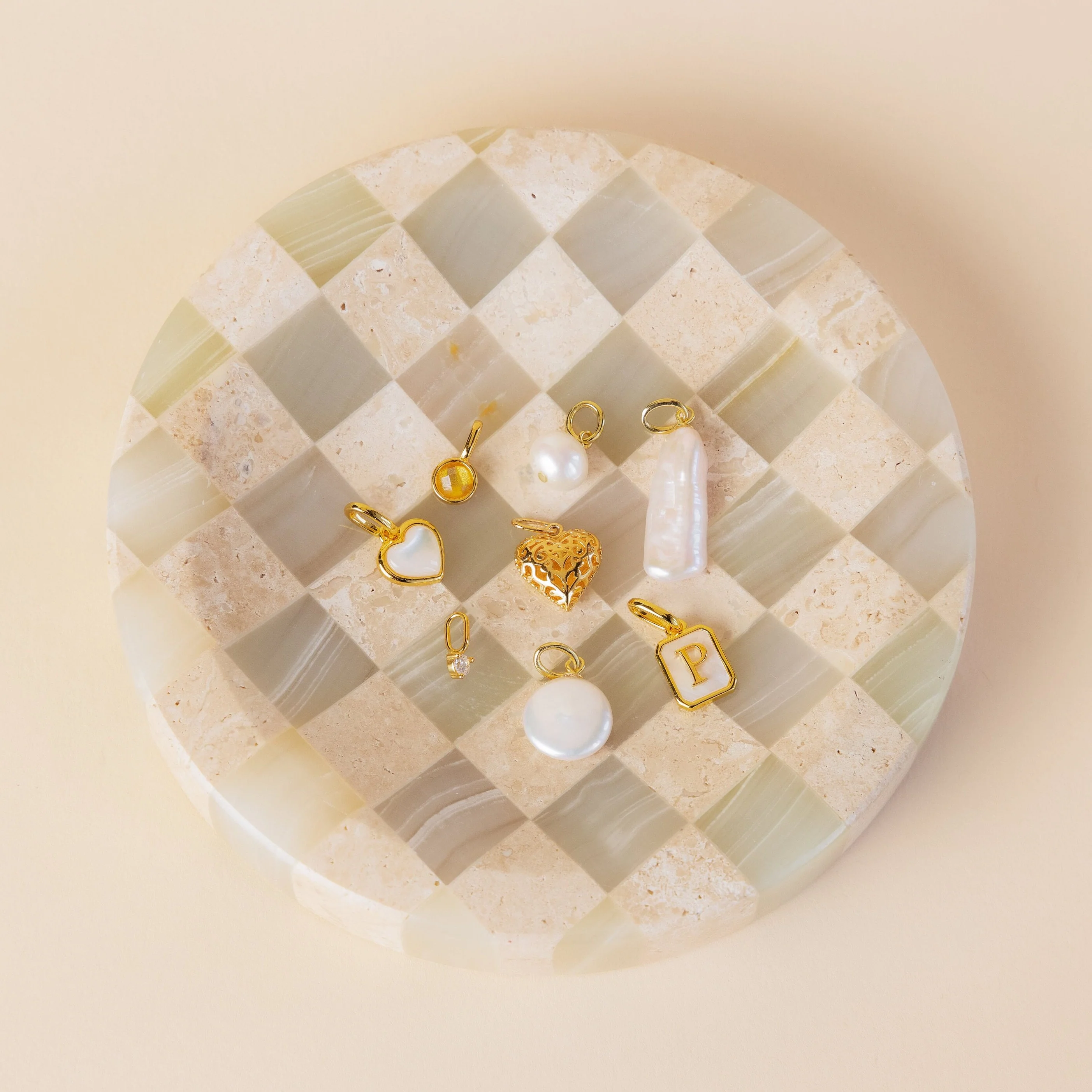 Mother of Pearl Initial Charm - Image 8