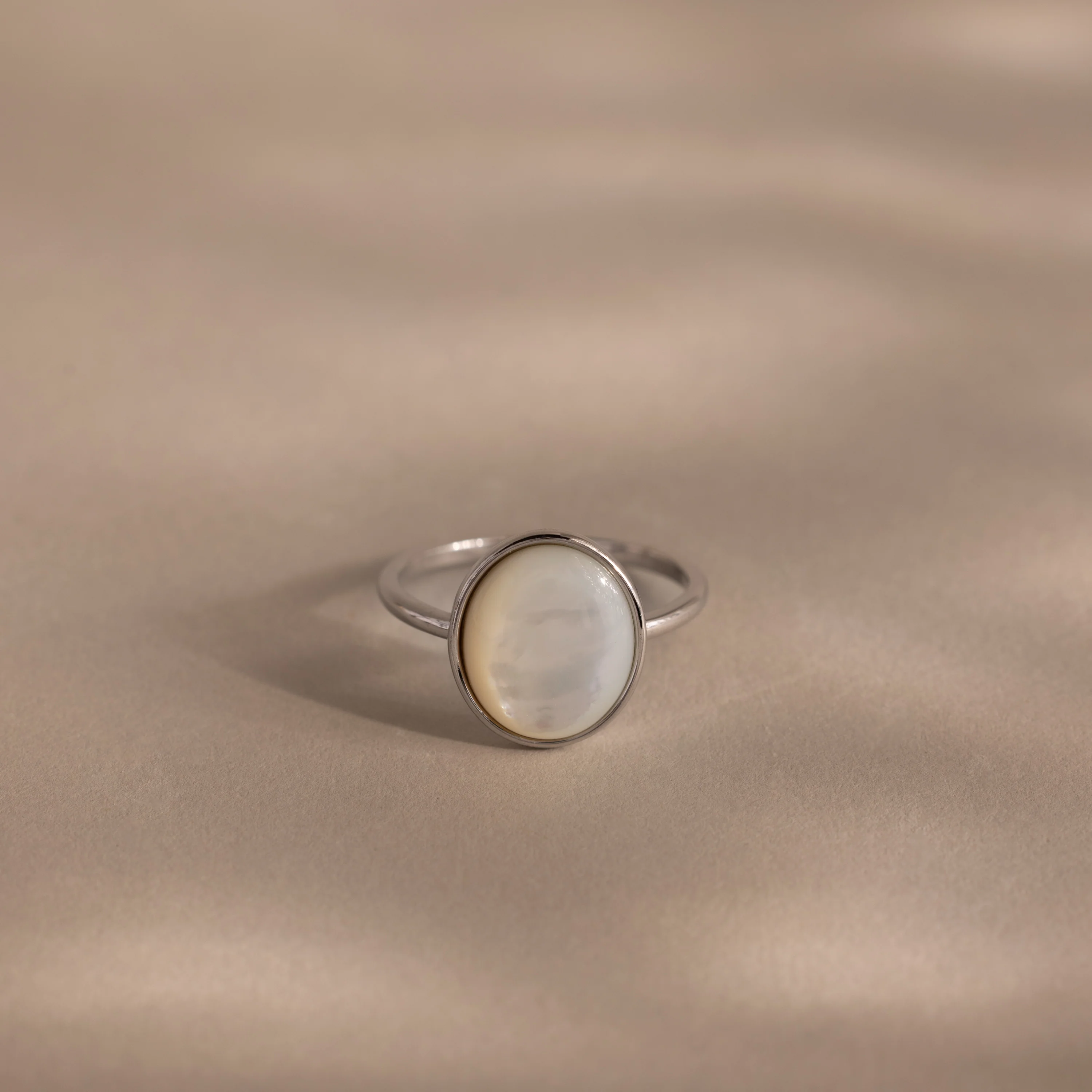 Mother of Pearl Signet Ring in Silver