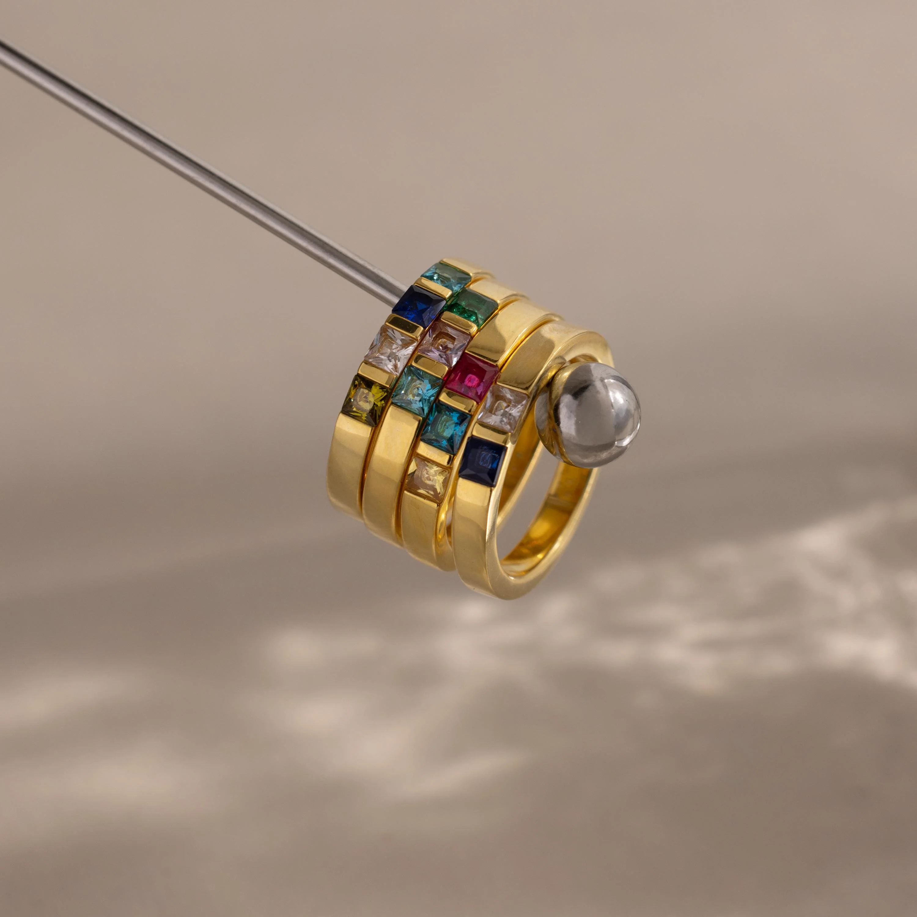 Multiple Birthstone Band in 18K Gold - Image 3
