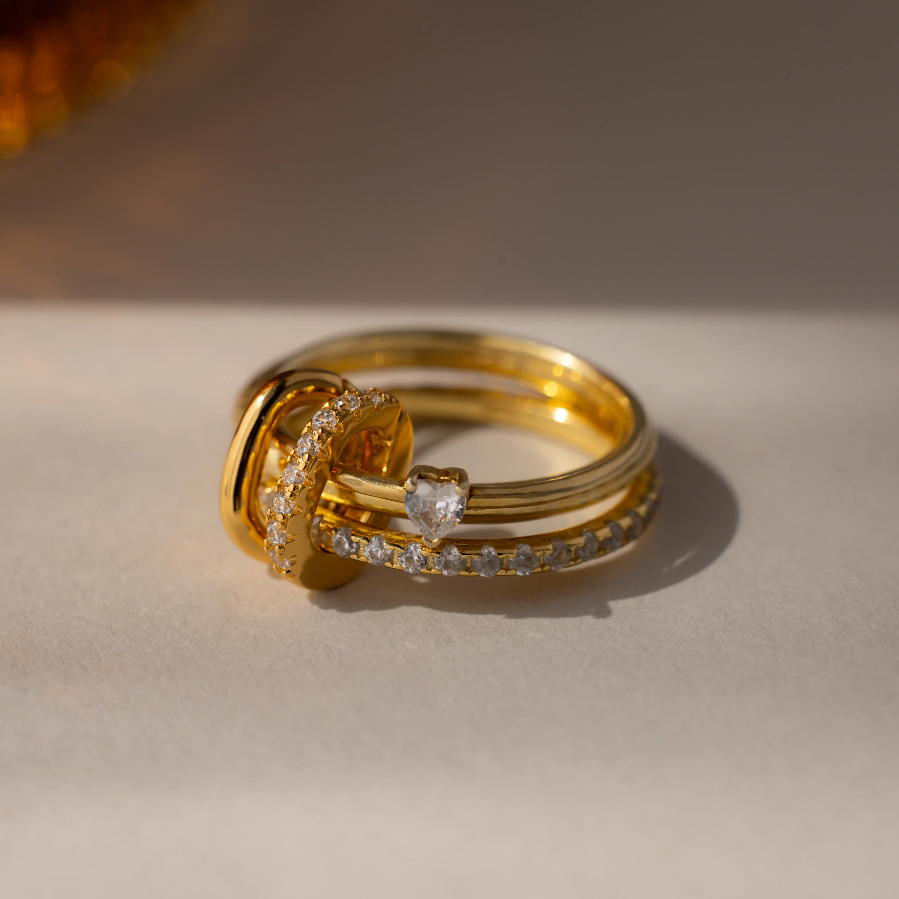 Multipurpose Pave Ring Lock Set