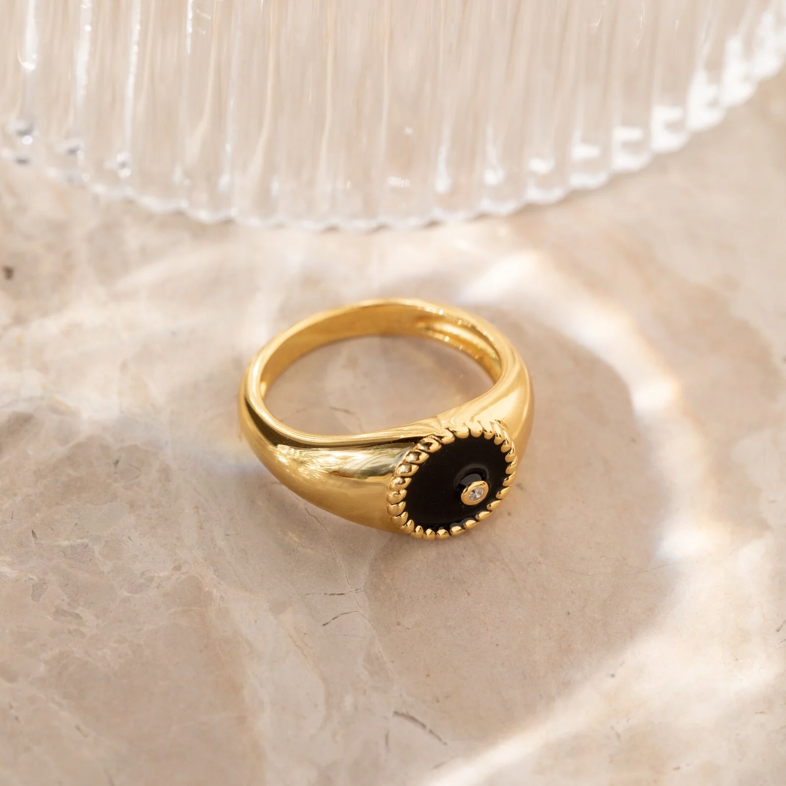 Natasha Black Signet Ring - Image 3