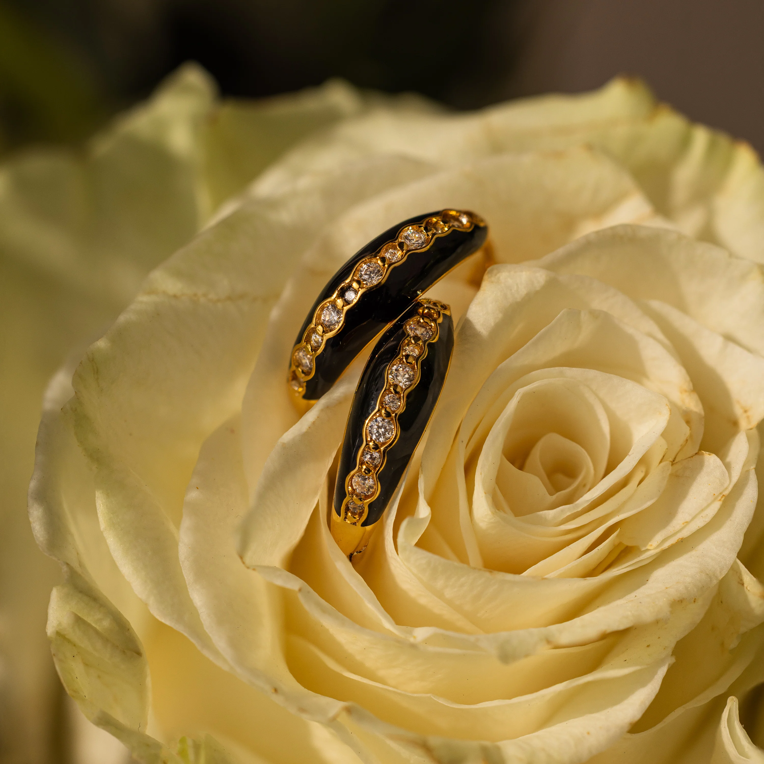 Noir Pave Dome Hoops in 18K Gold - Image 3
