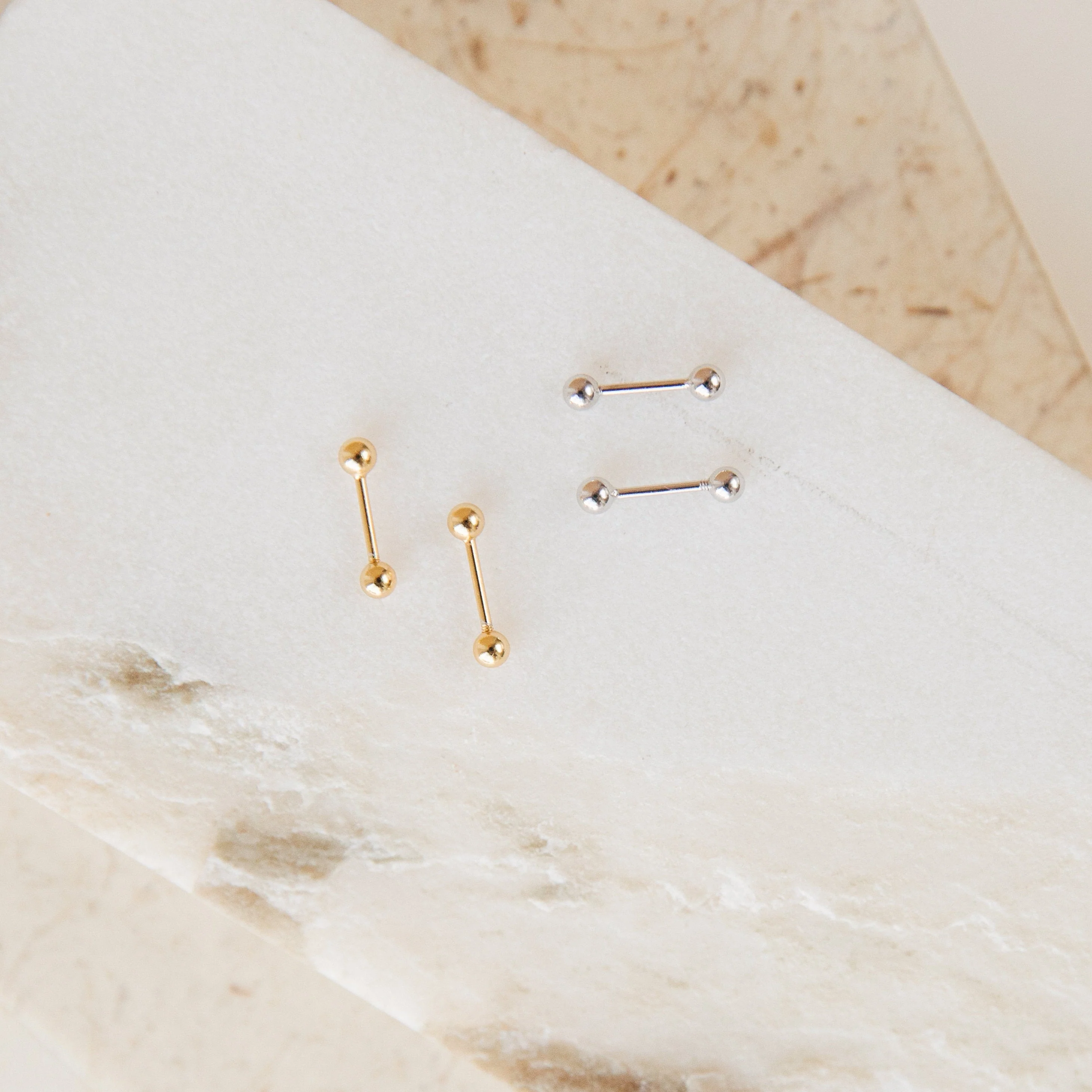 Nora Duo Studs in 18K Gold - Image 4