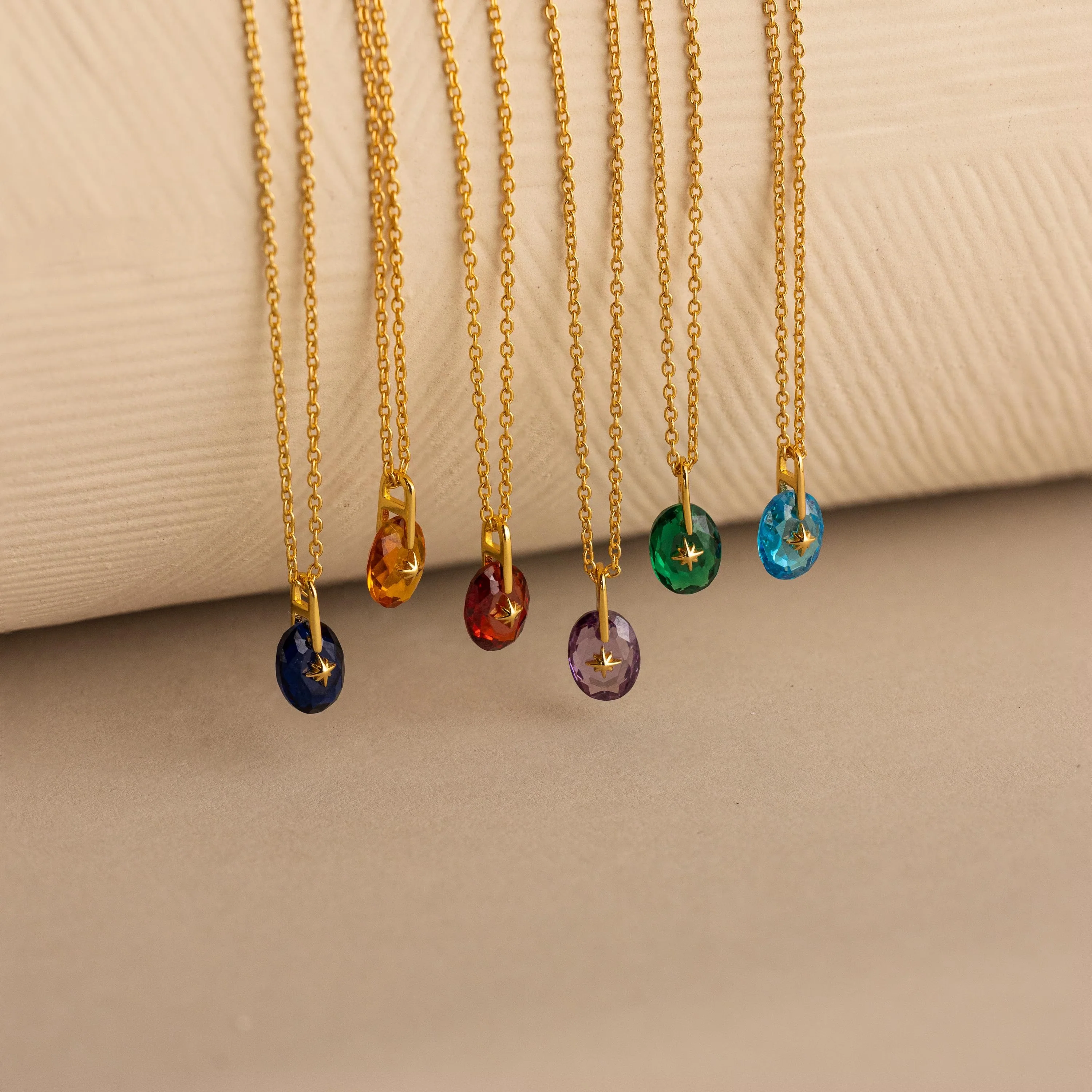 North Star Birthstone Signet Necklace - Image 2