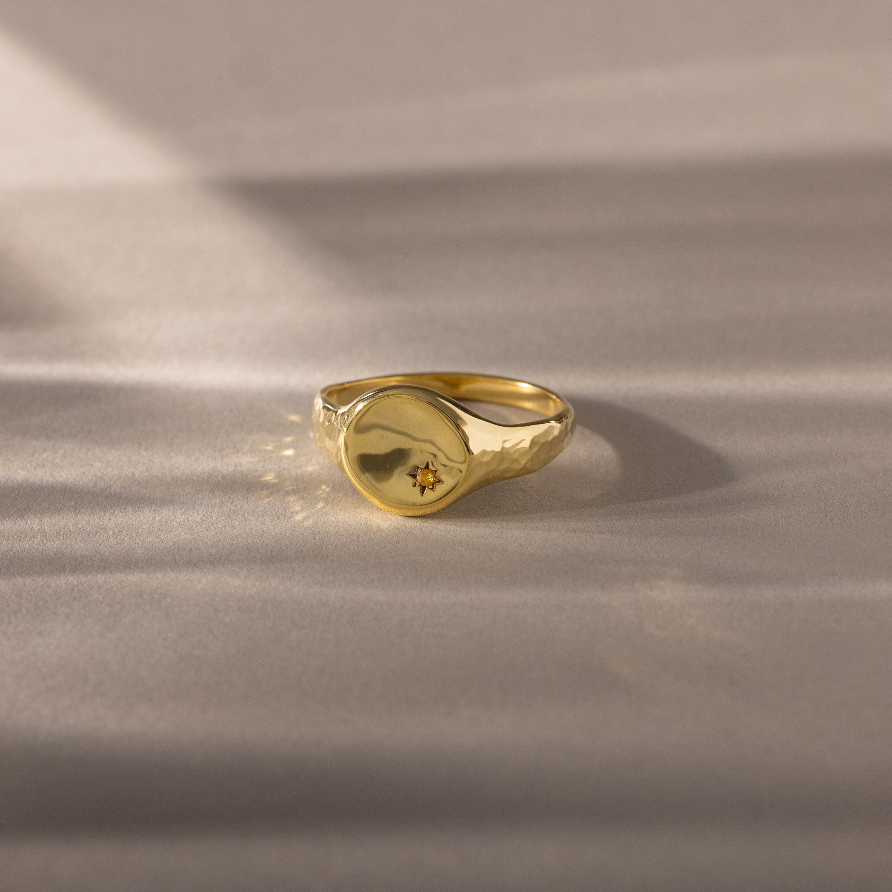 North Star Topaz Signet Ring
