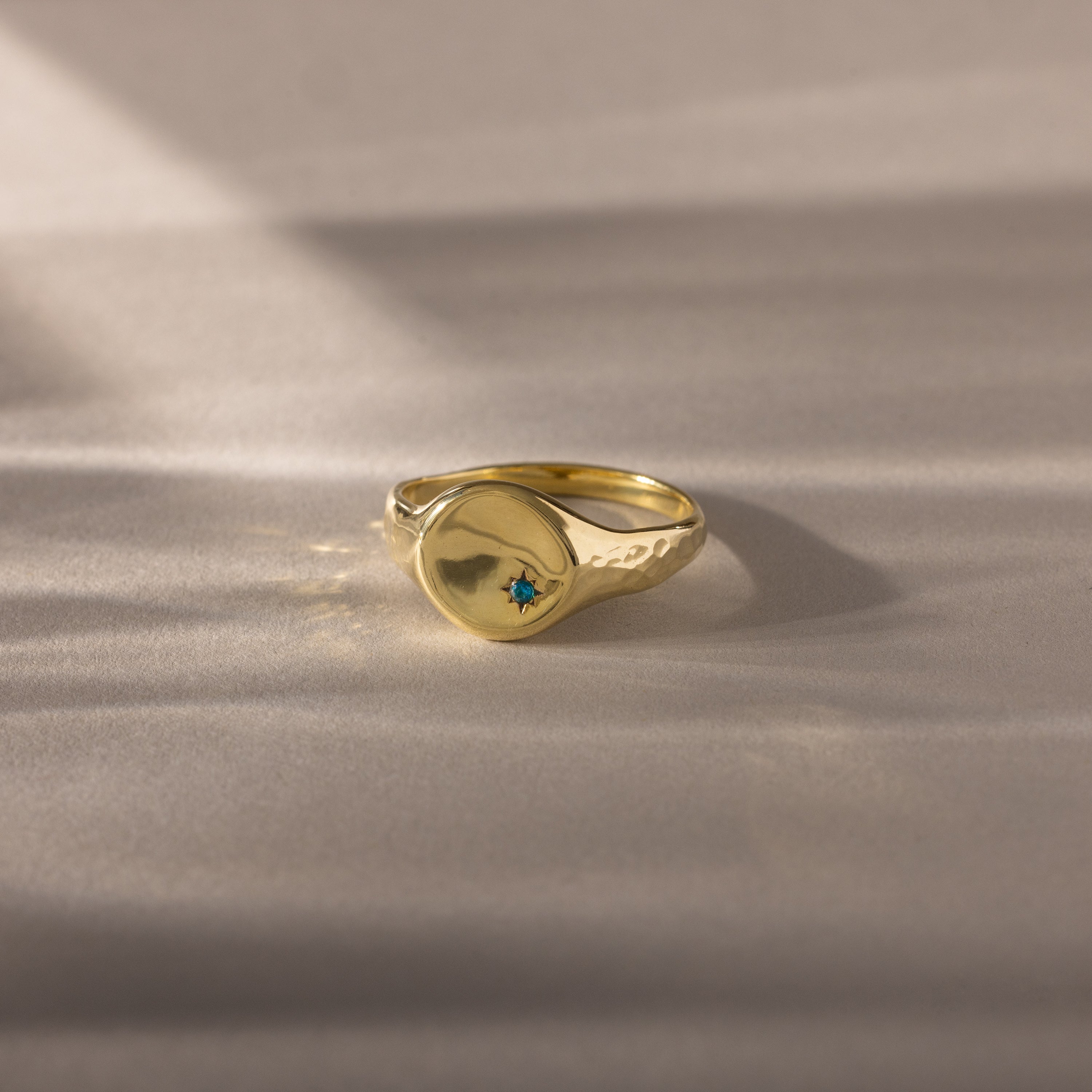 North Star Zircon Signet Ring