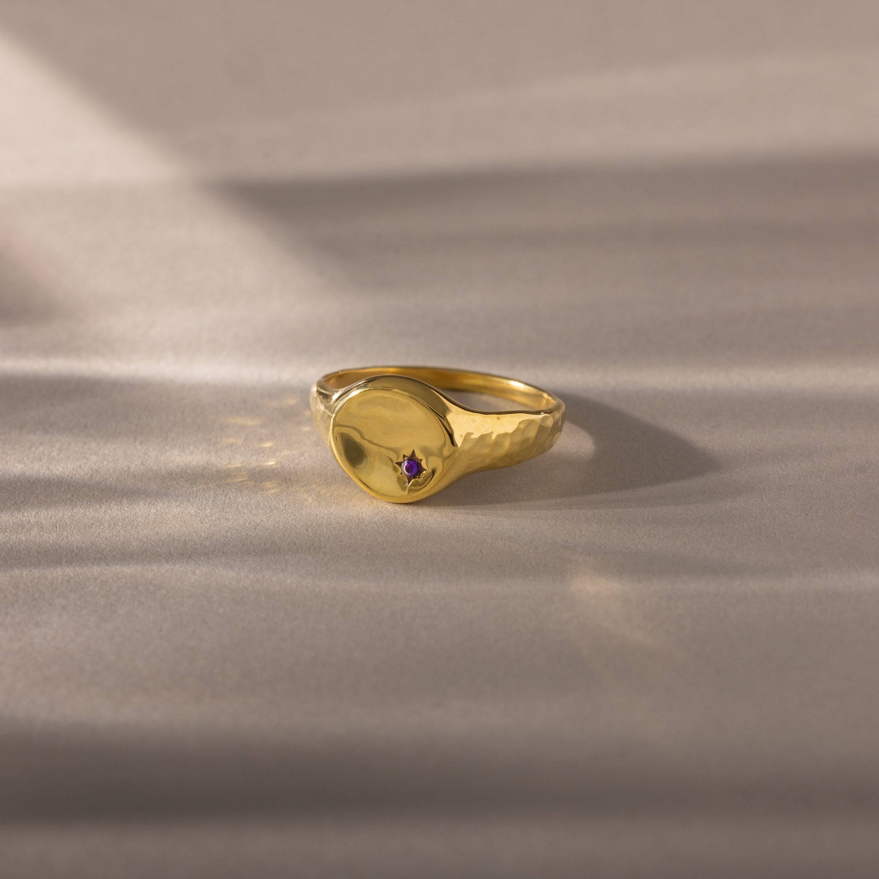 North Star Amethyst Signet Ring