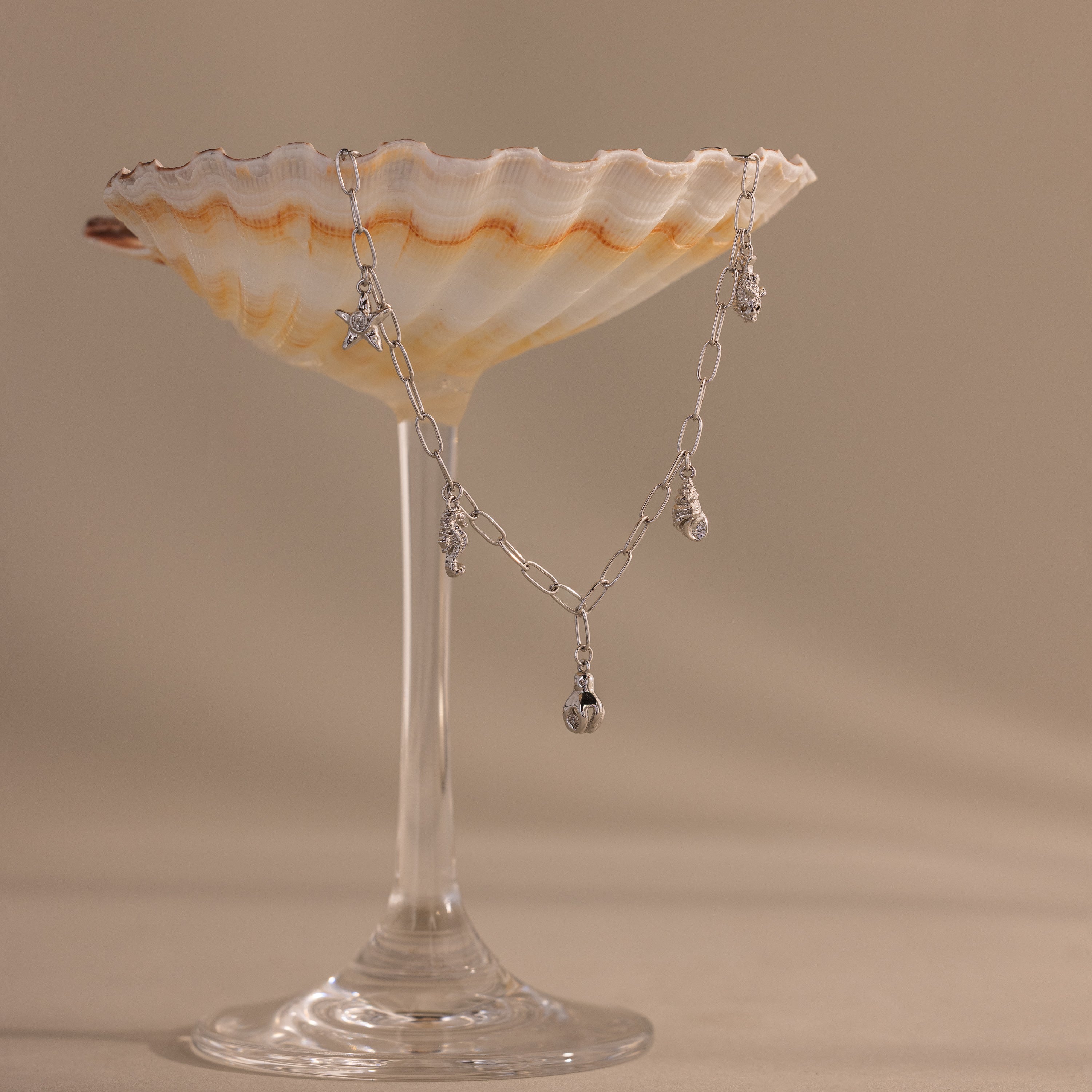 Ocean Charm Necklace in Silver - Image 3