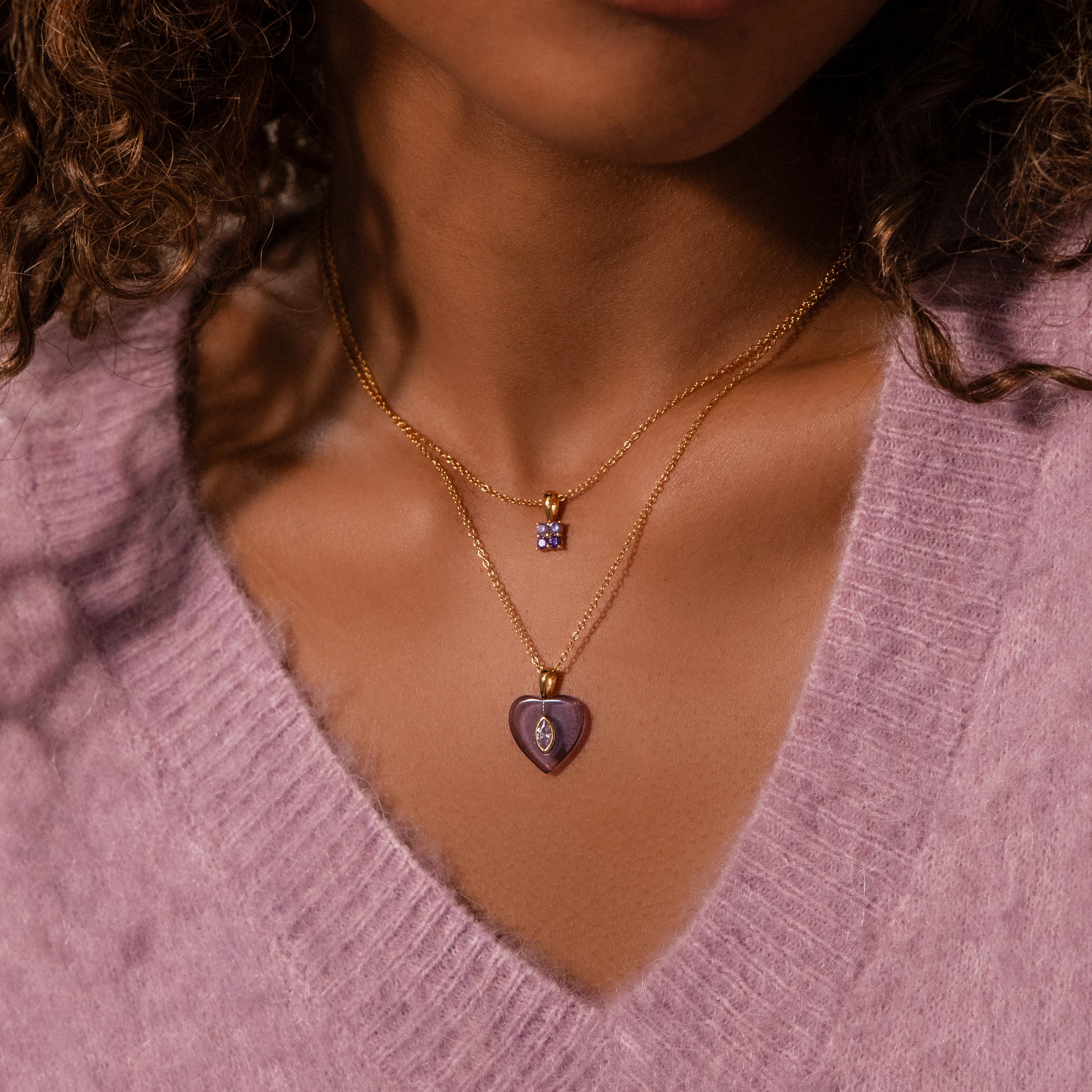 Ombre Alexandrite Flower Necklace - Image 4