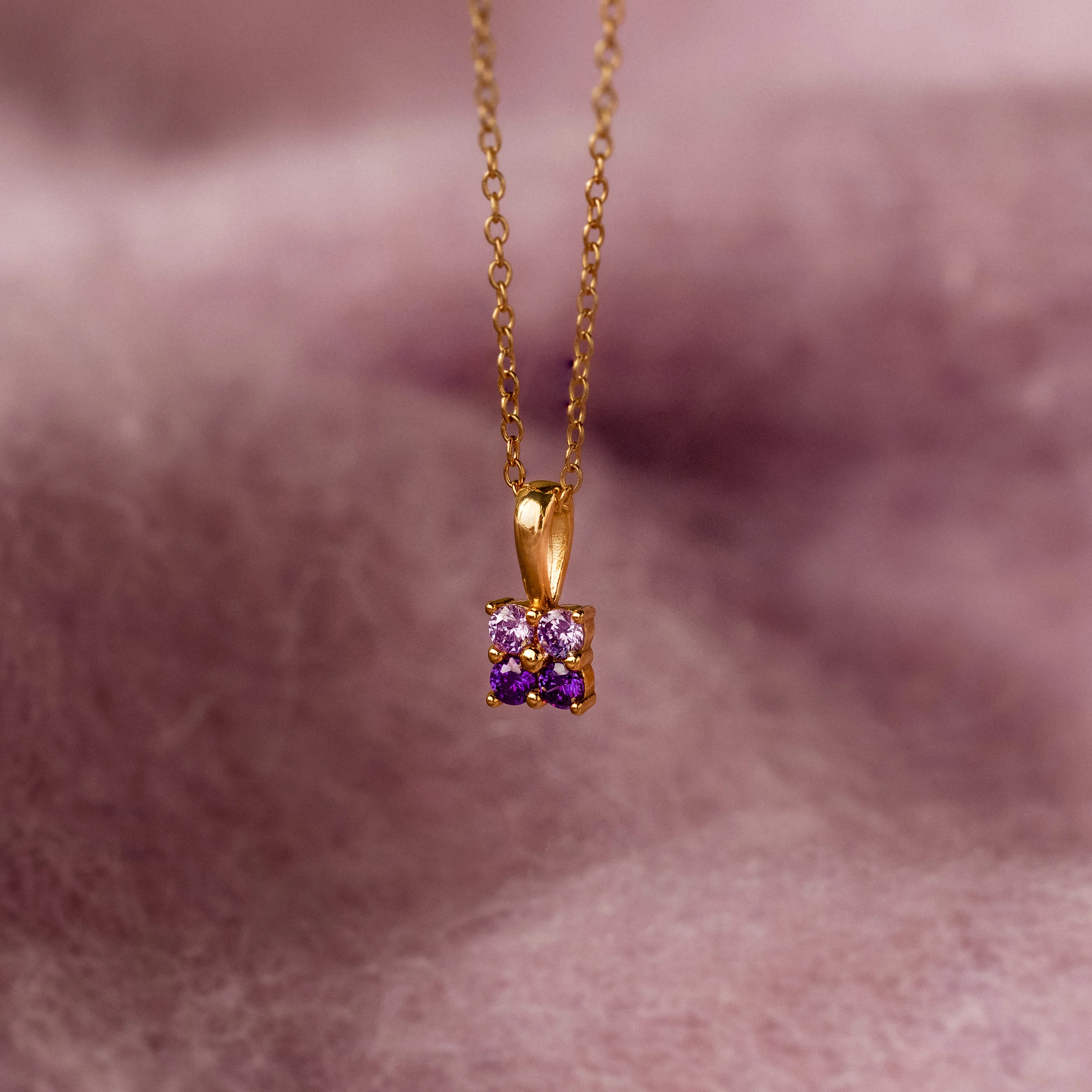 Ombre Amethyst Flower Necklace - Image 3