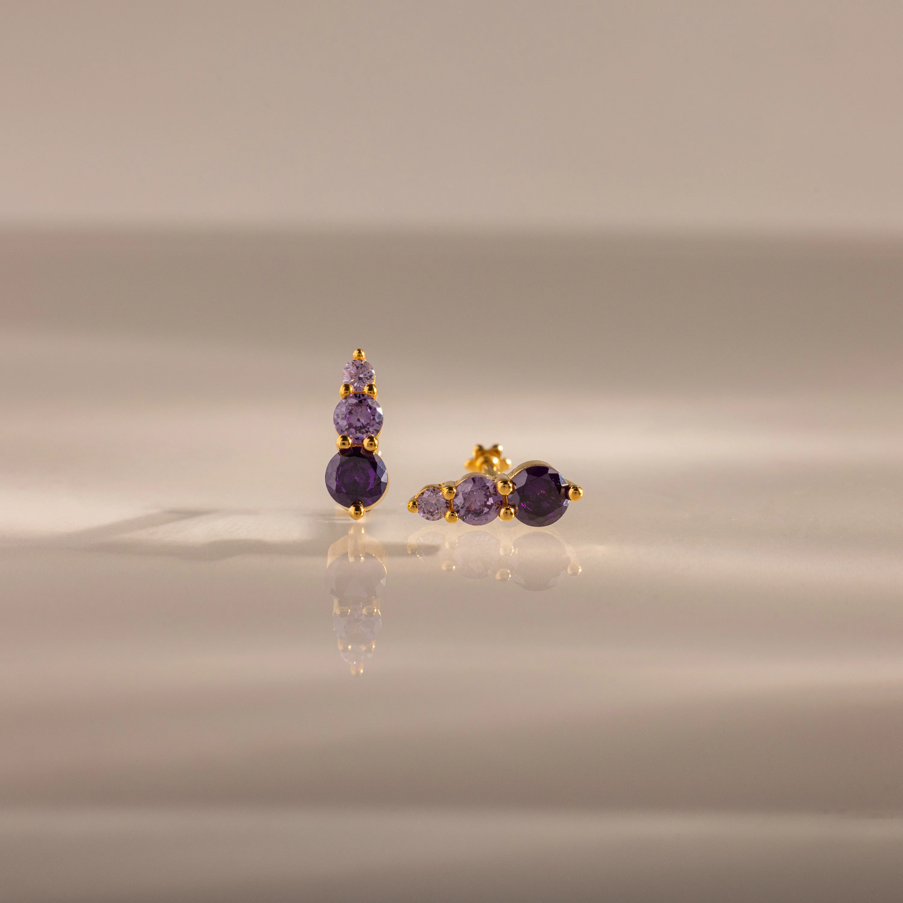 Ombre Amethyst Flatback Studs