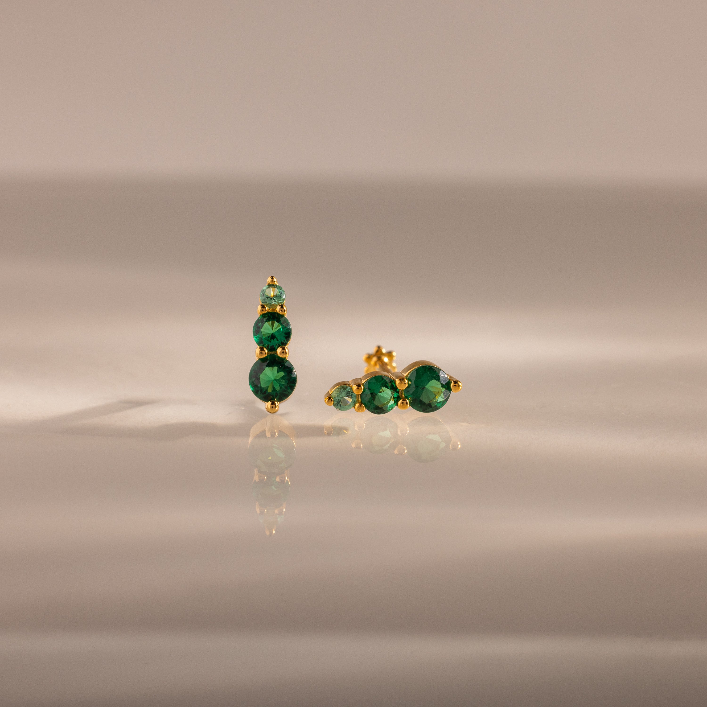 Ombre Emerald Flatback Studs