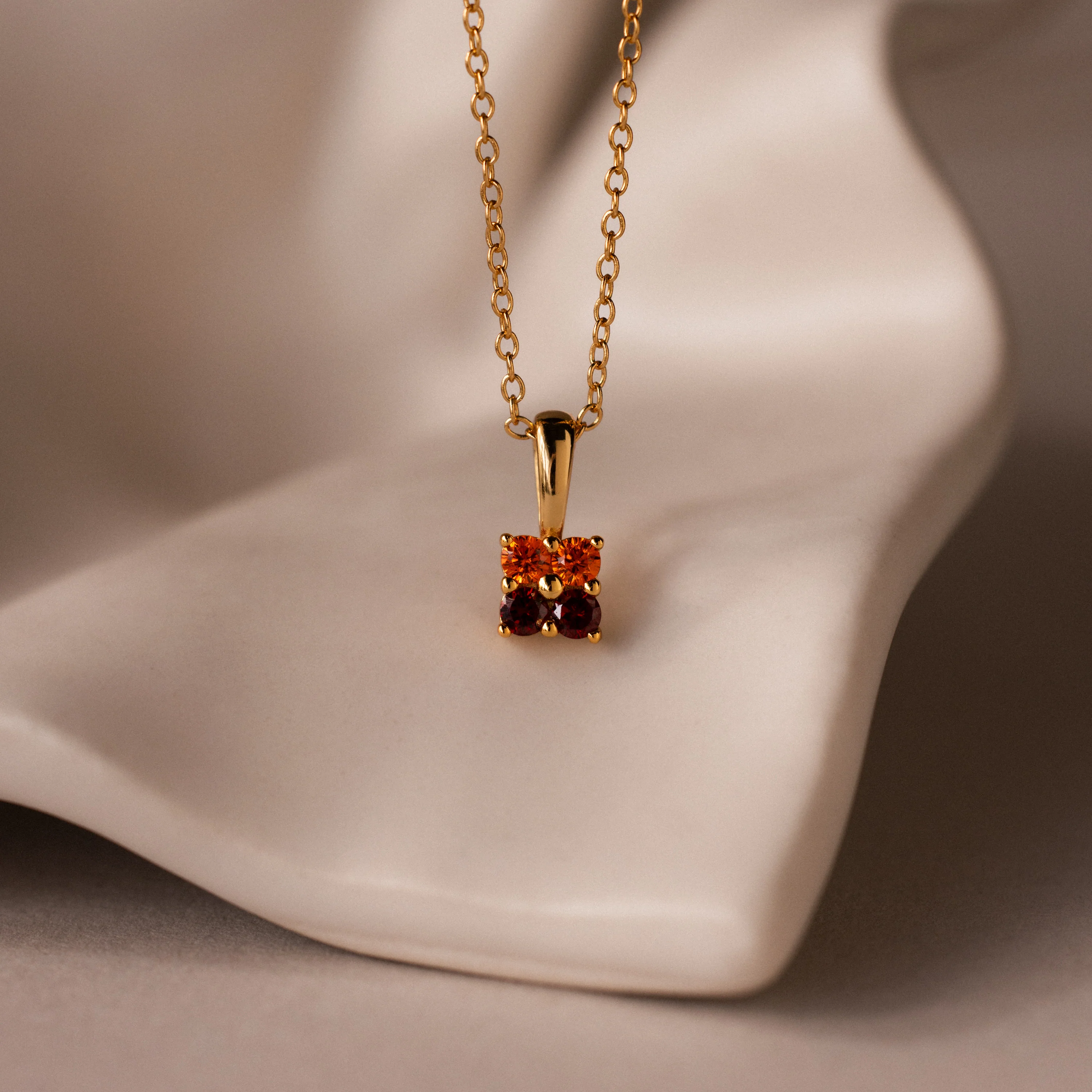 Ombre Birthstone Flower Necklace - Image 10