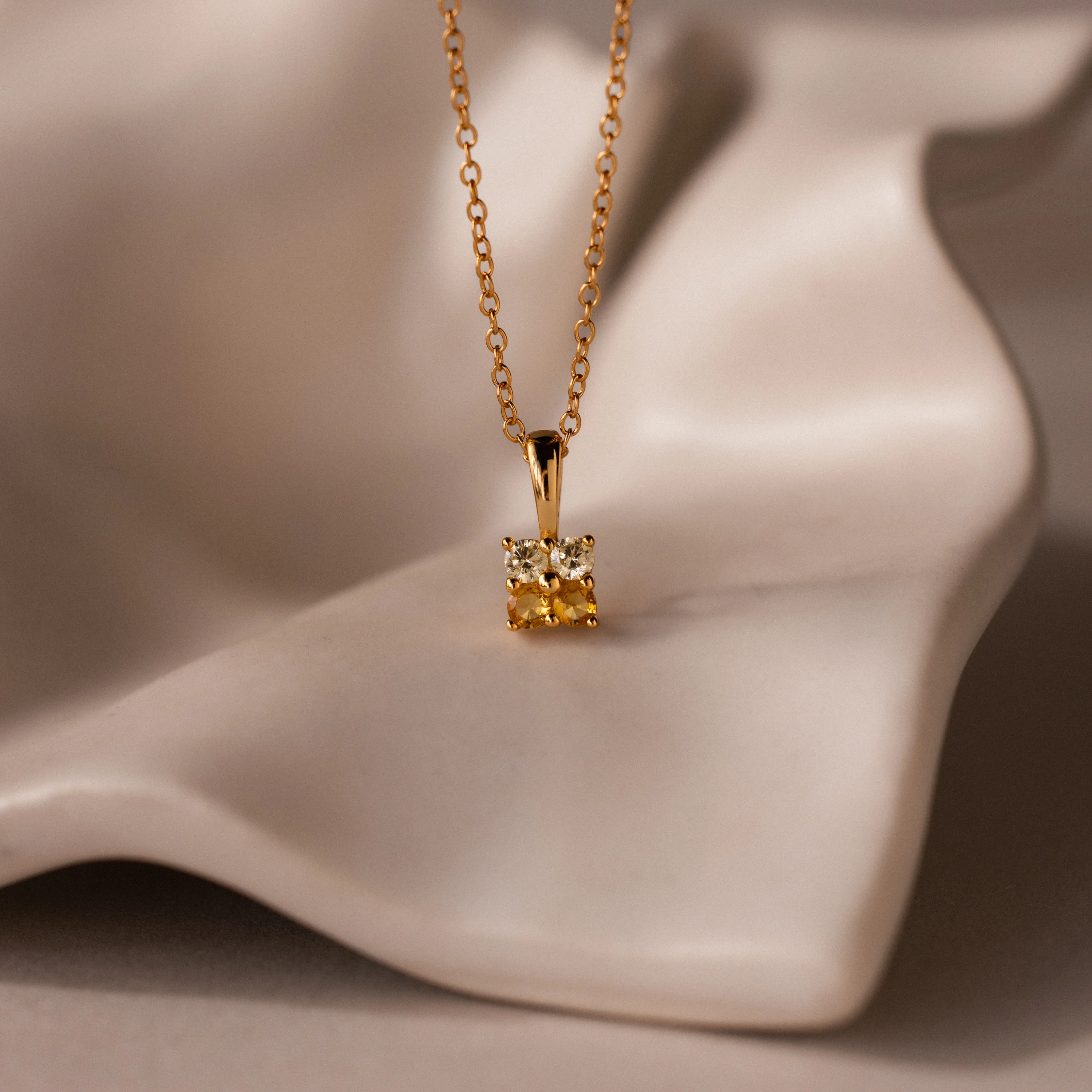 Ombre Birthstone Flower Necklace - Image 15