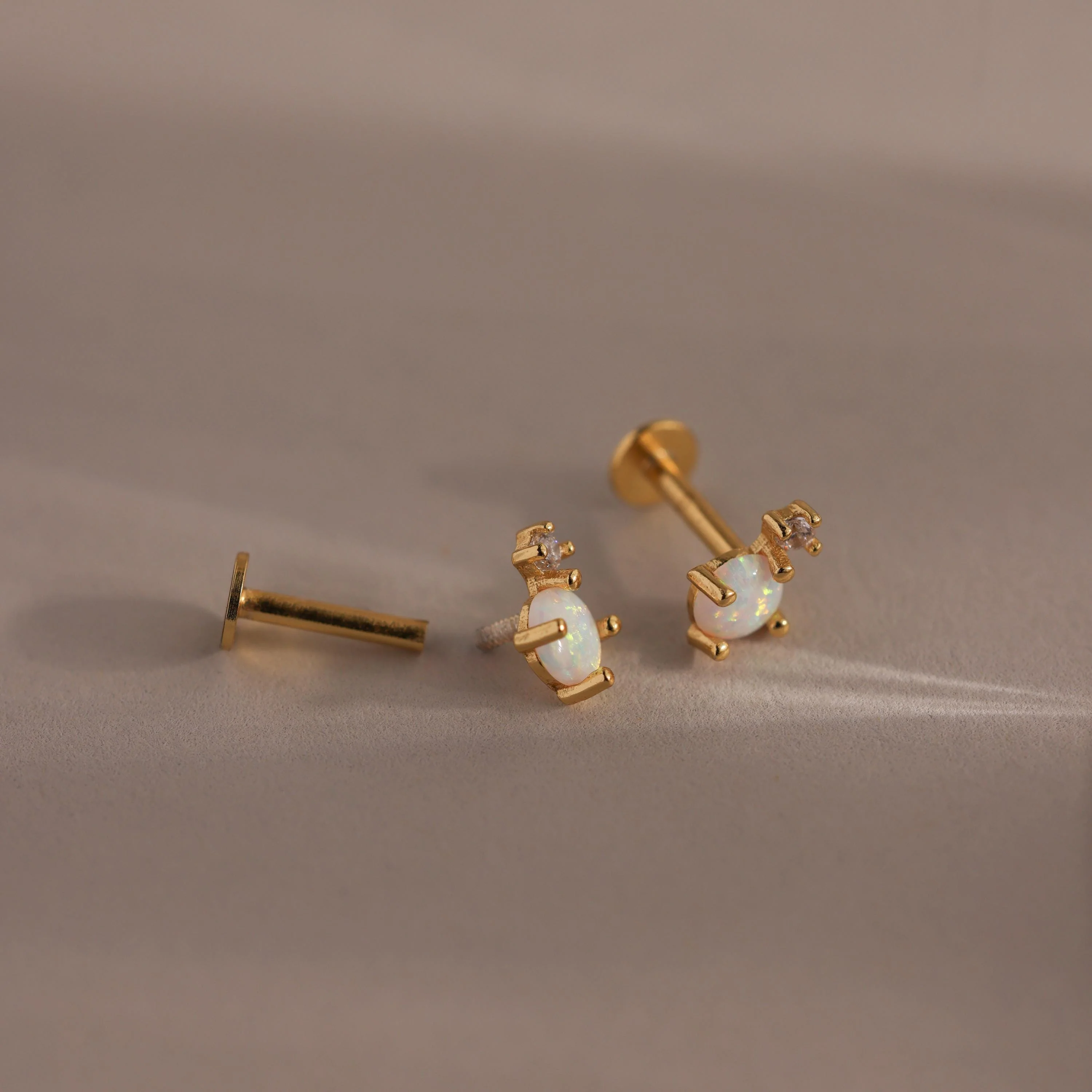 Opal & Diamond Flatback Studs - Image 7
