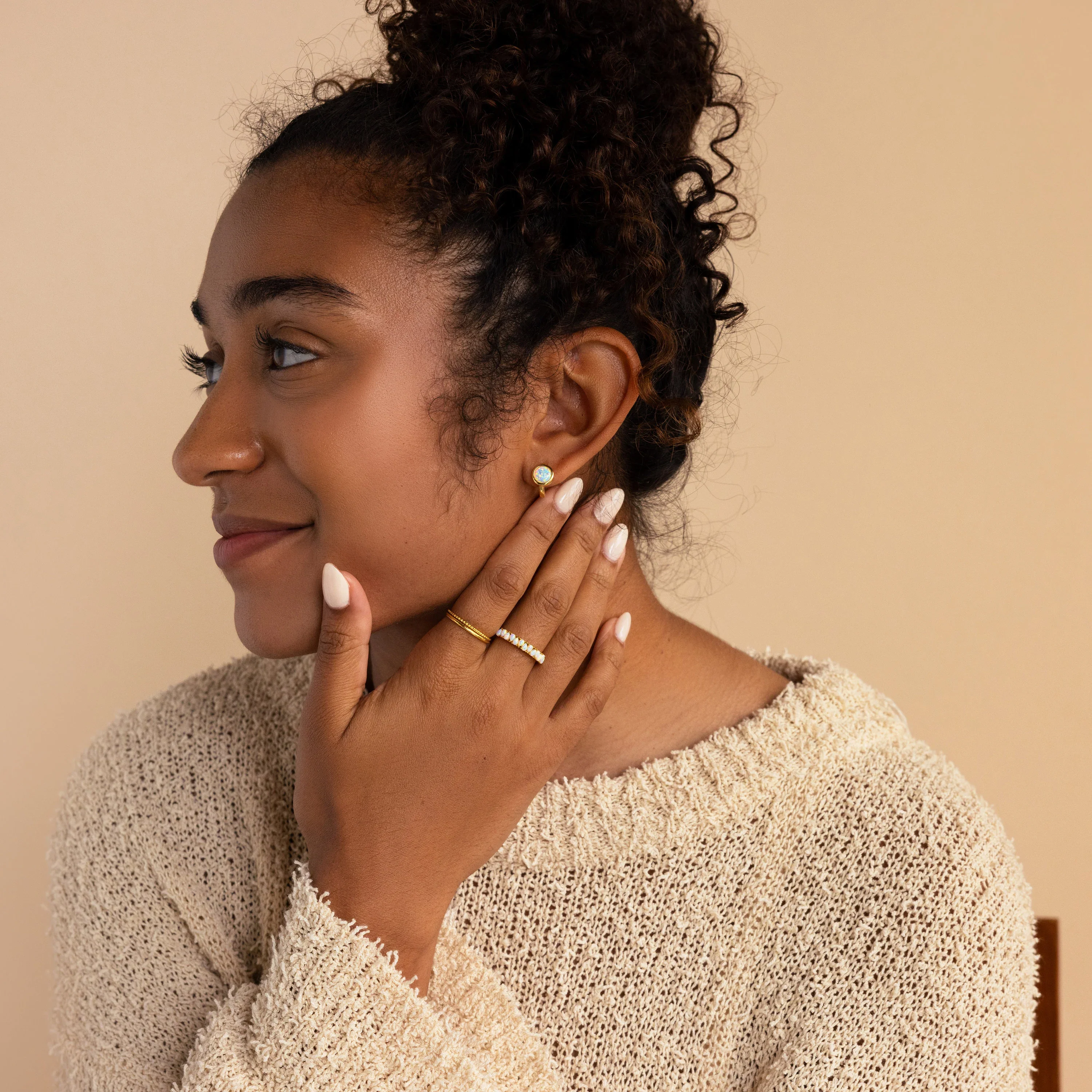 Opal Signet Huggies - Image 6