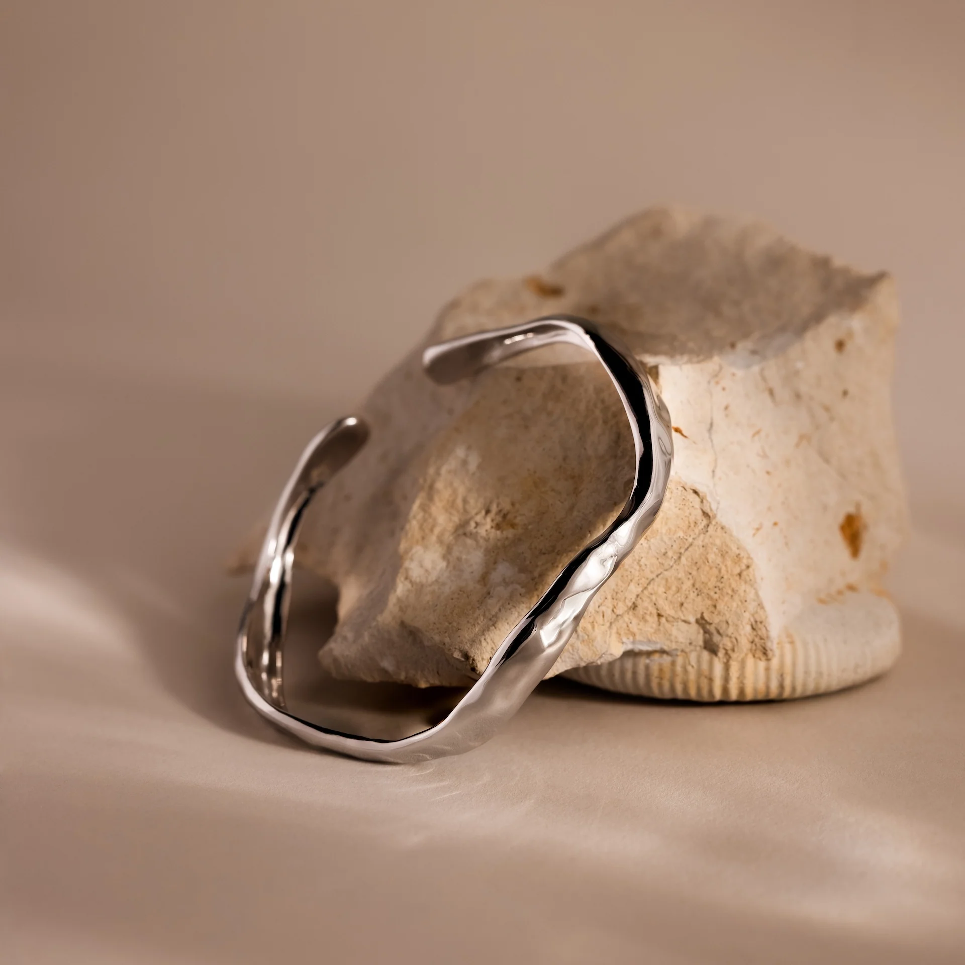 Organic Wavy Cuff Bracelet - Image 4