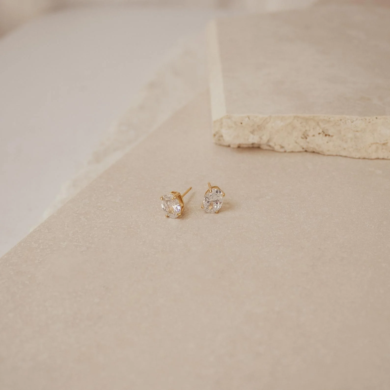 Oval Diamond Studs - Image 3