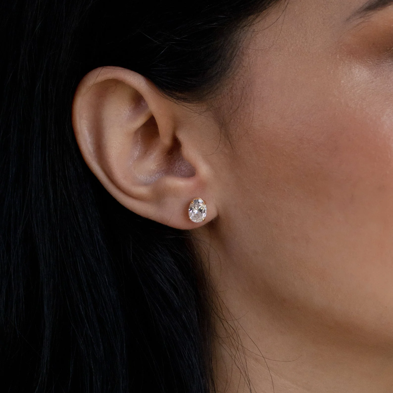 Oval Diamond Studs - Image 6