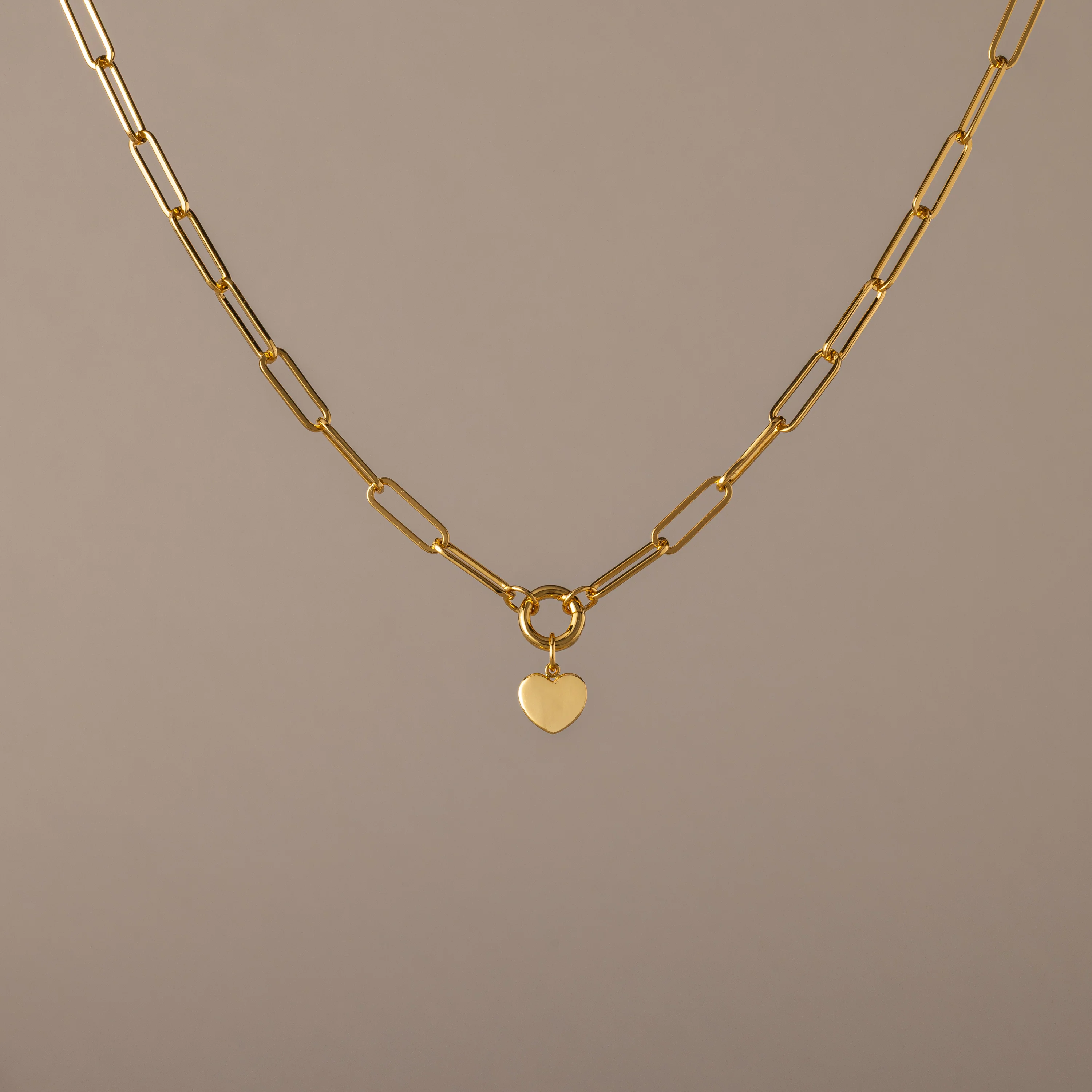 Paperclip Heart Charm Necklace