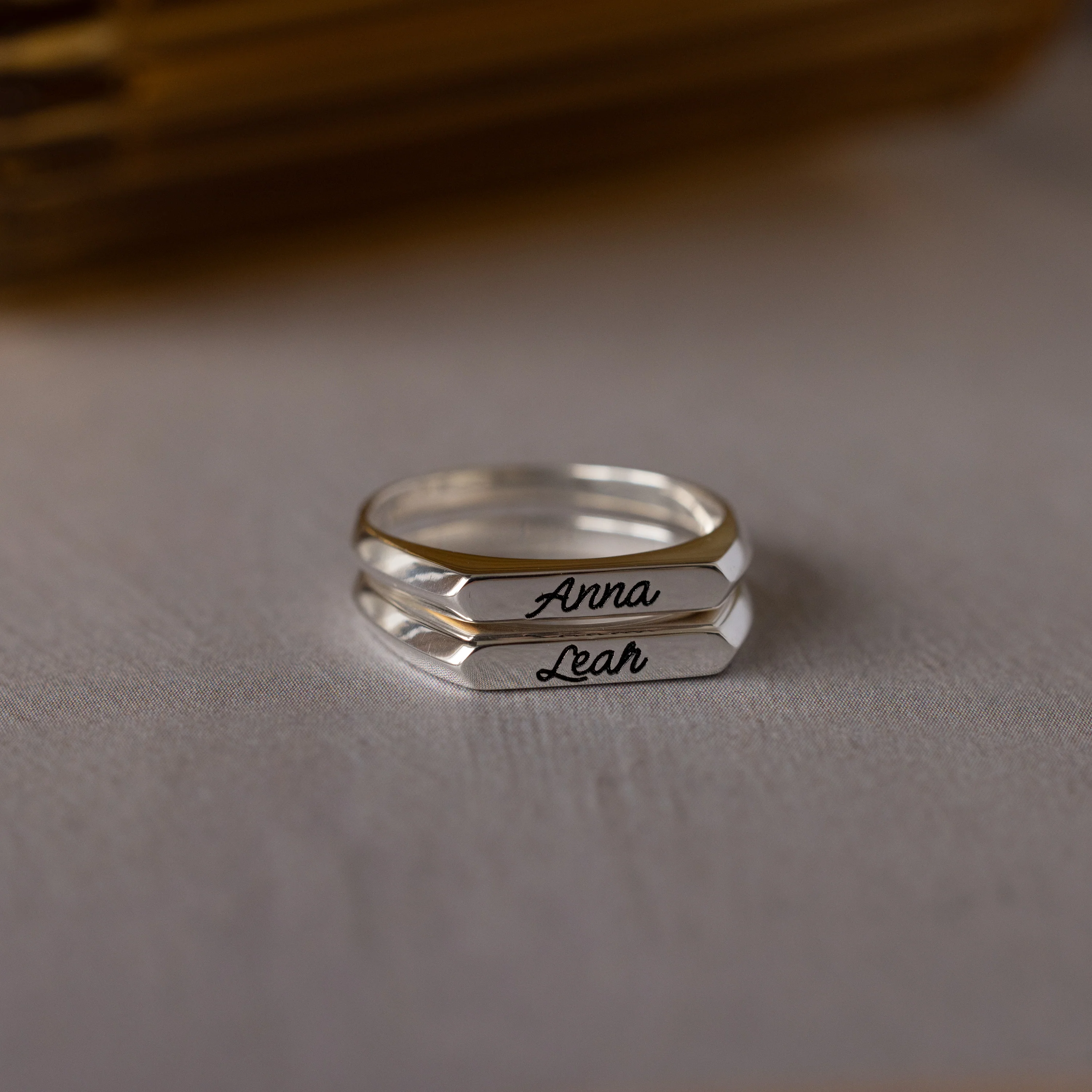 Paris Thin Name Signet Ring in Silver
