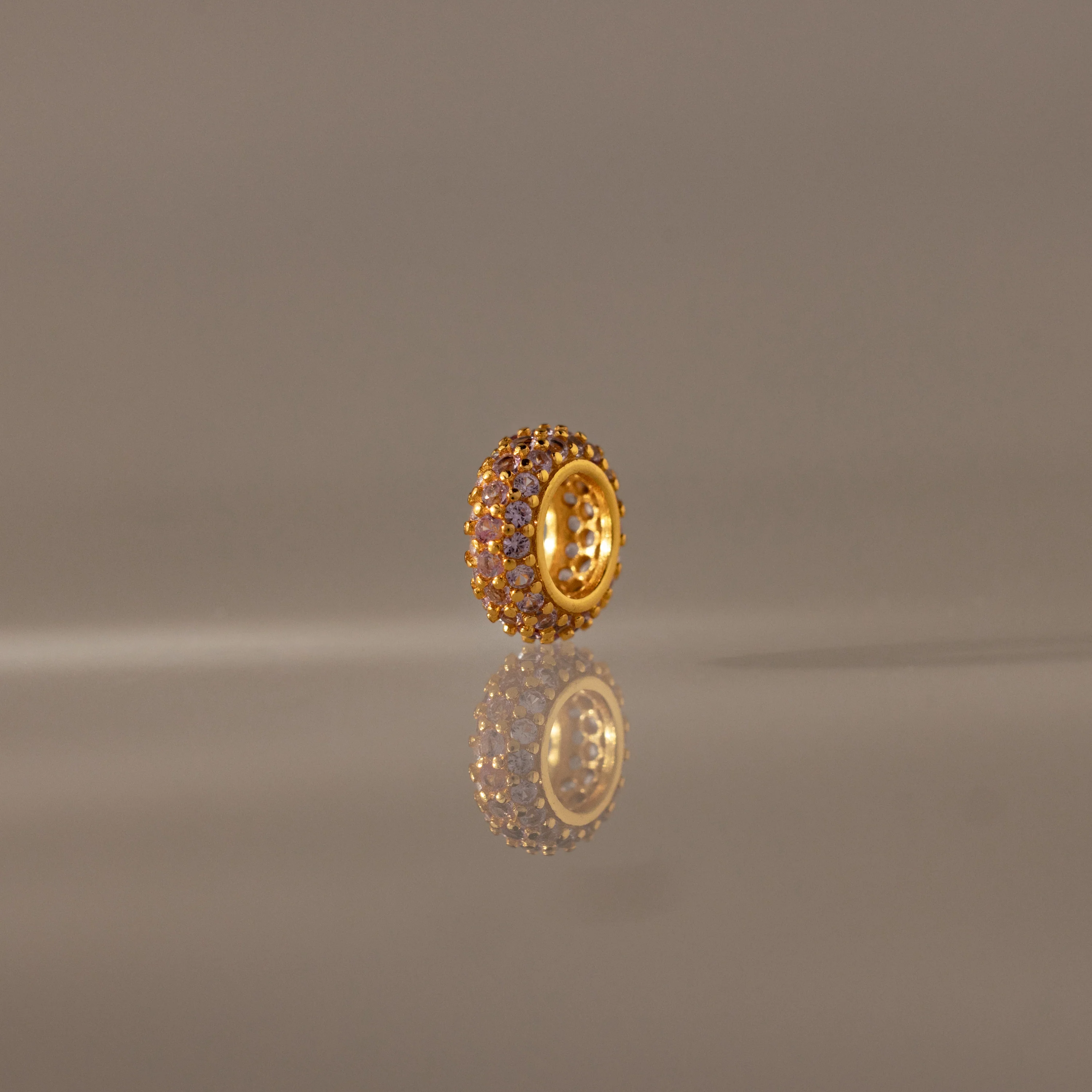 Pave Pink Tourmaline Charm Spacer