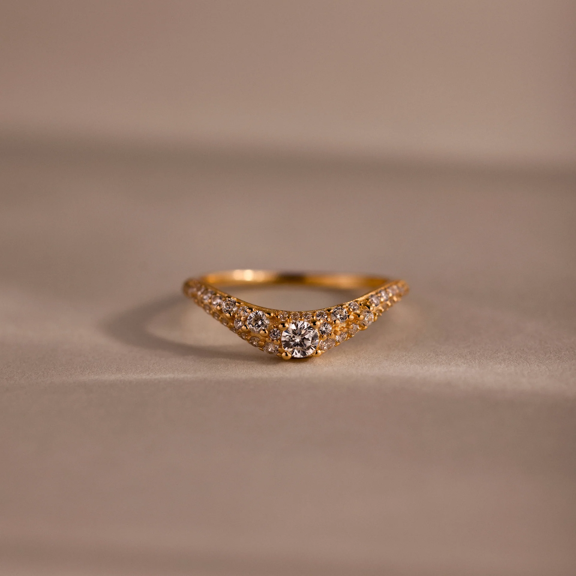 Pave Diamond Curve Ring