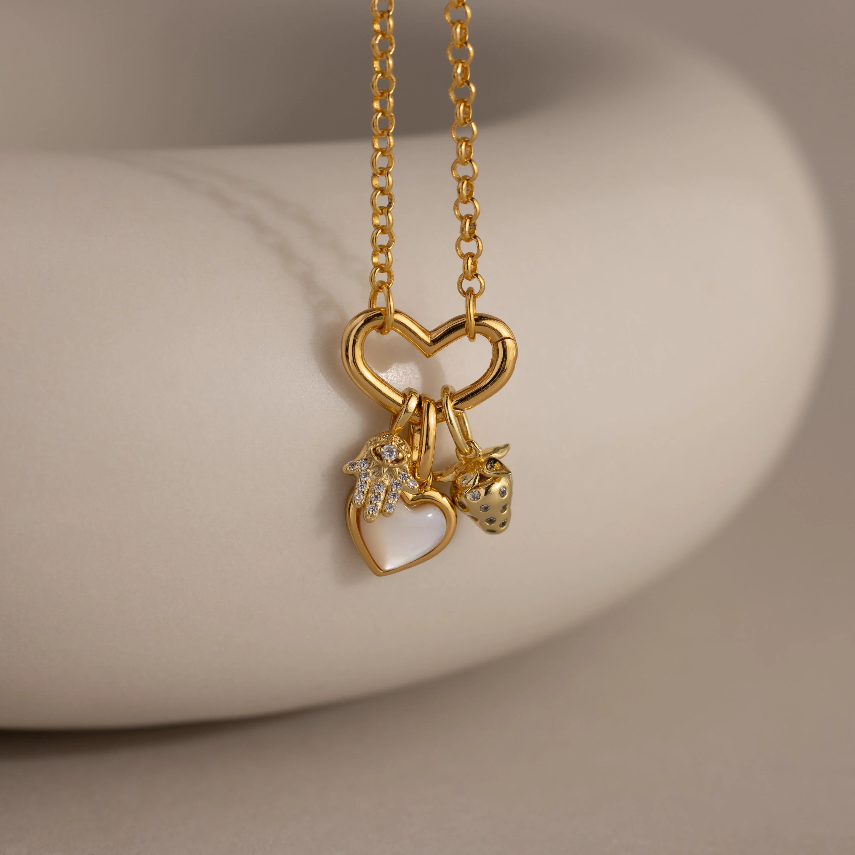 Pave Hamsa Hand Charm in 18K Gold - Image 3