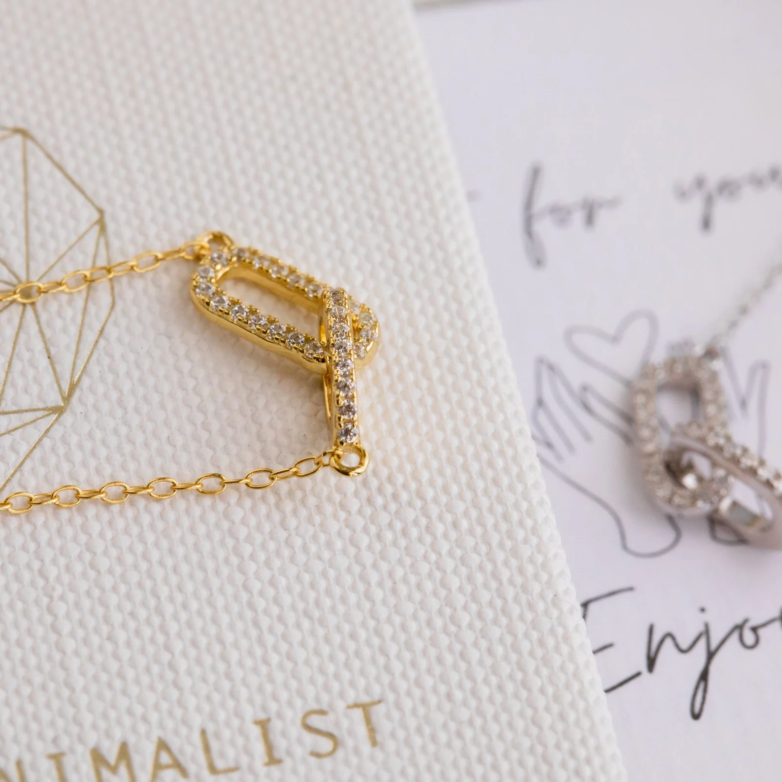 Pave Linked Pendant Necklace - Image 7