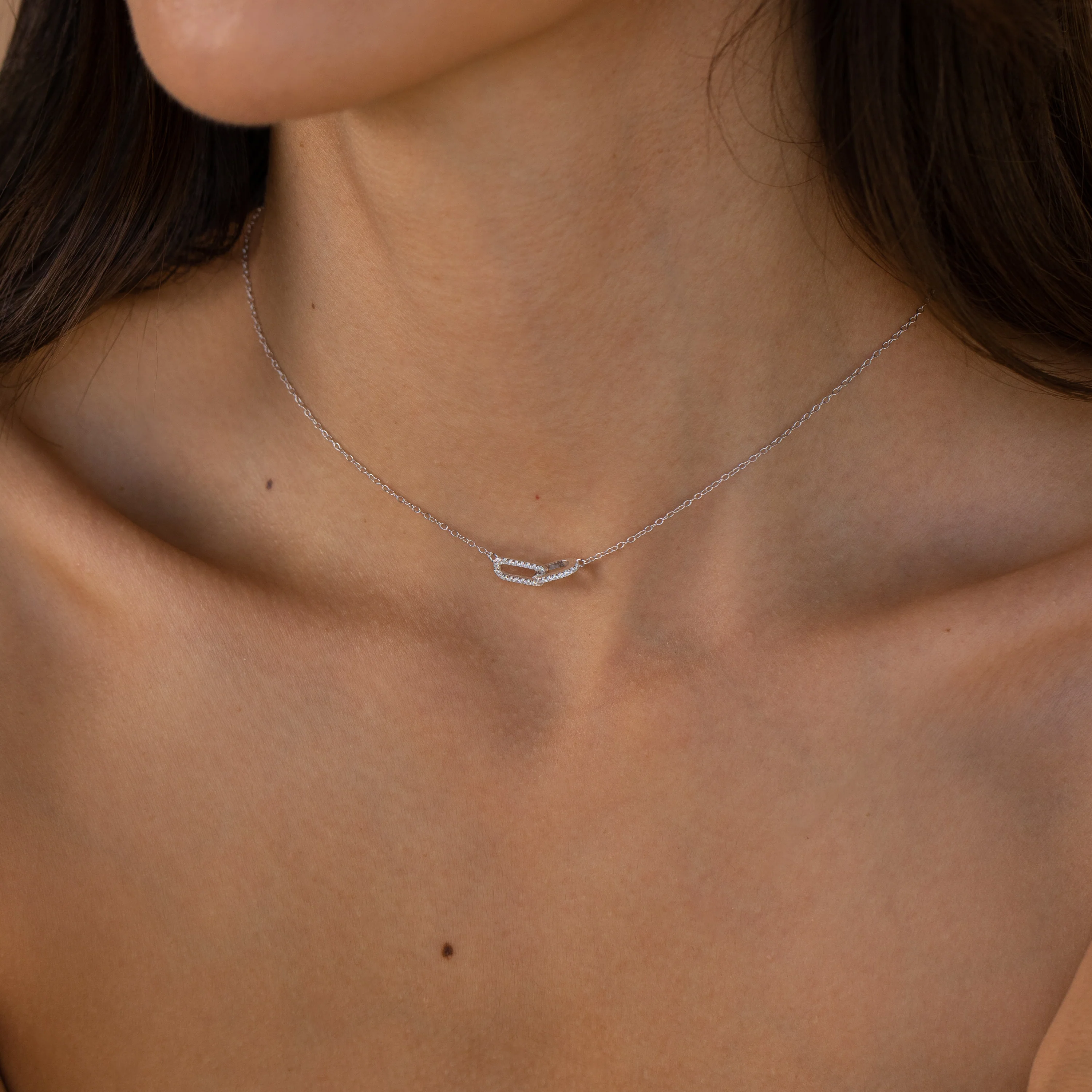 Pave Linked Pendant Necklace - Image 8