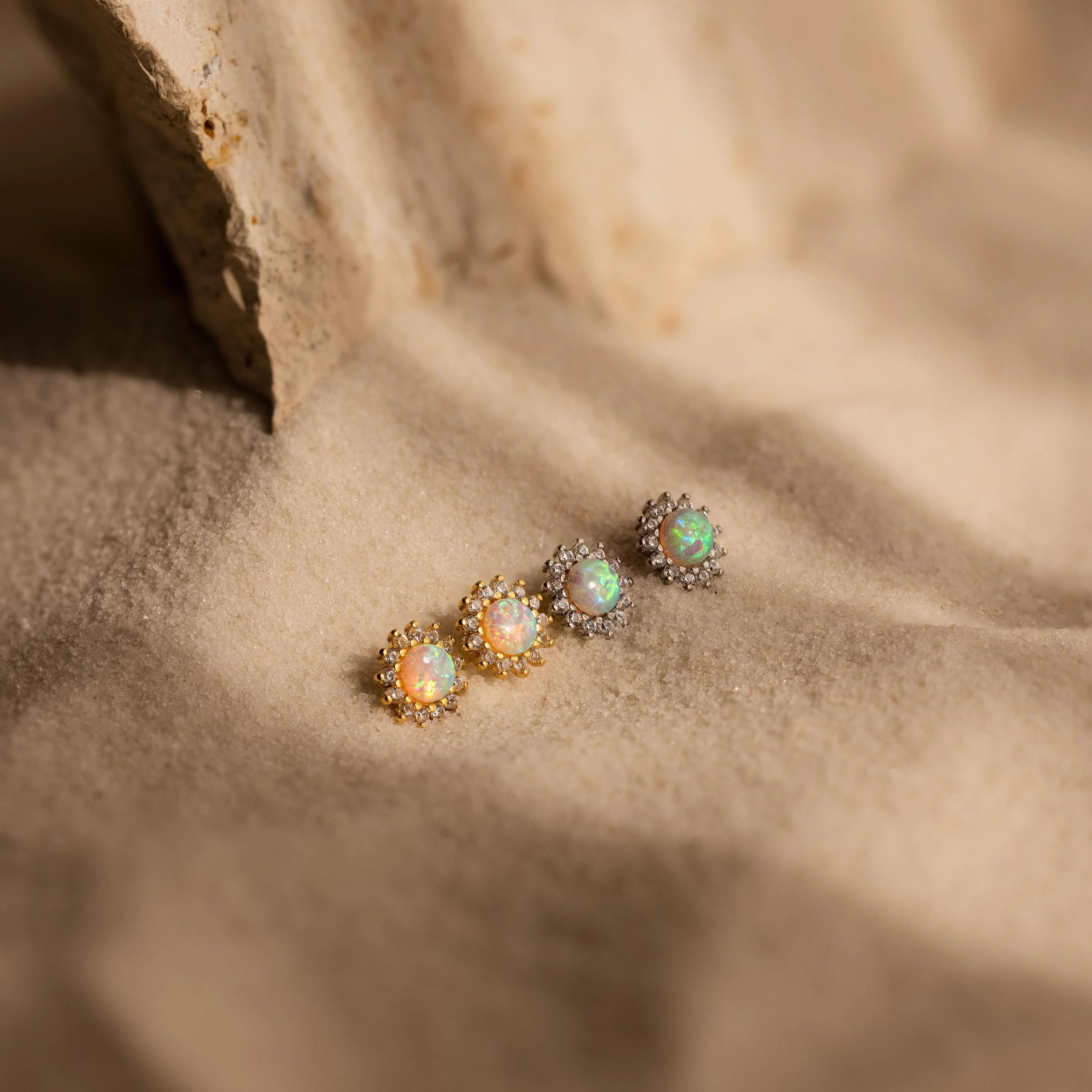 Pave Opal Moon Studs - Image 8
