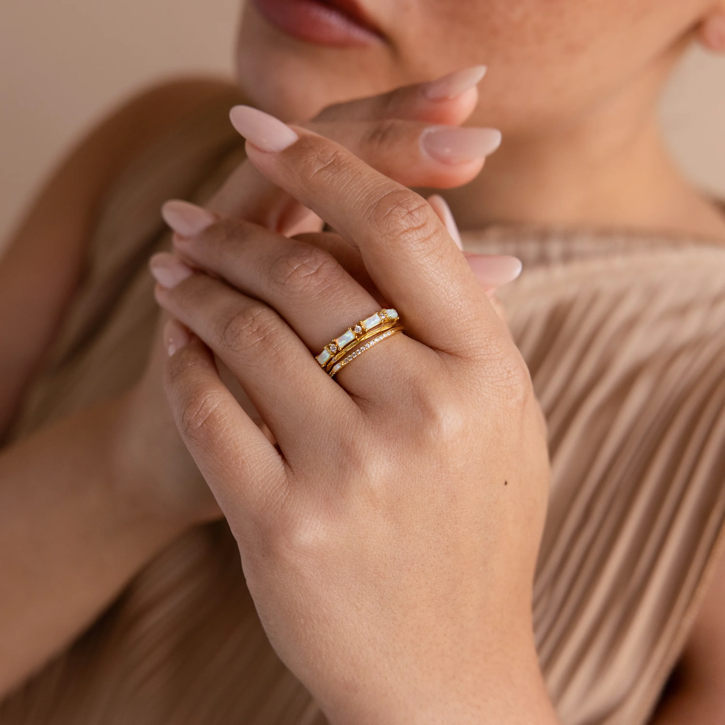 Pave Opal Ring Set - Image 5