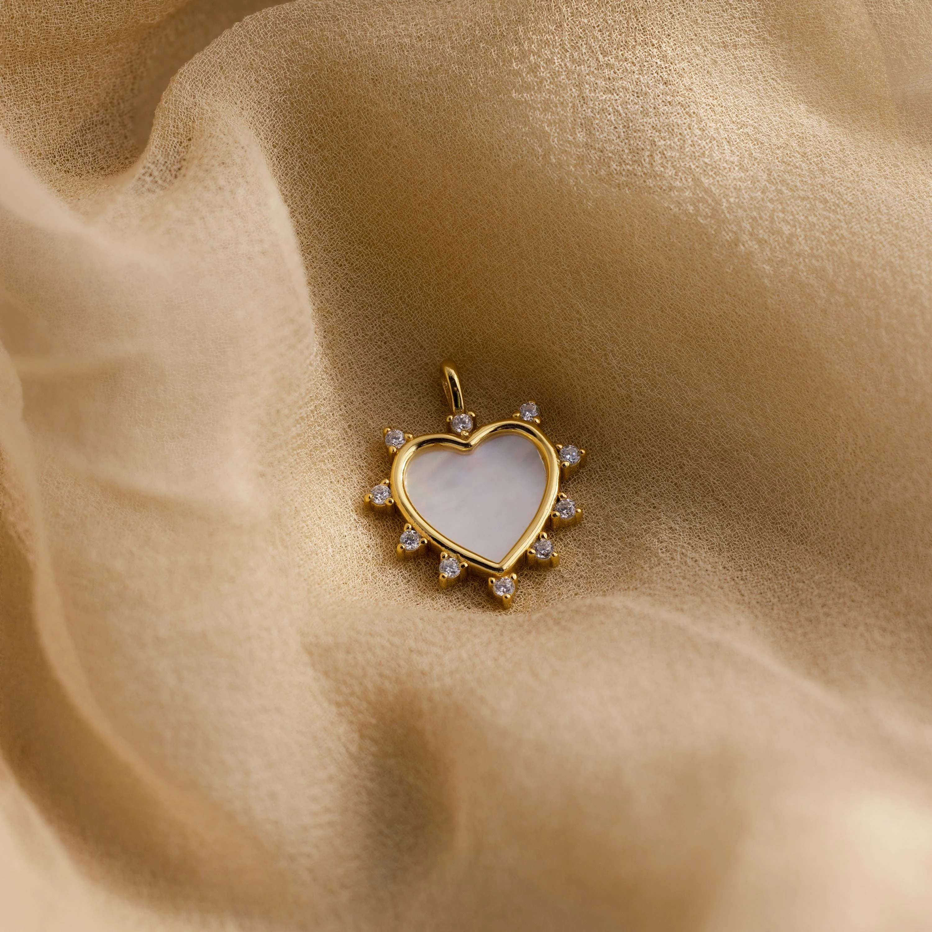 Pave Pearl Heart Charm - Image 7