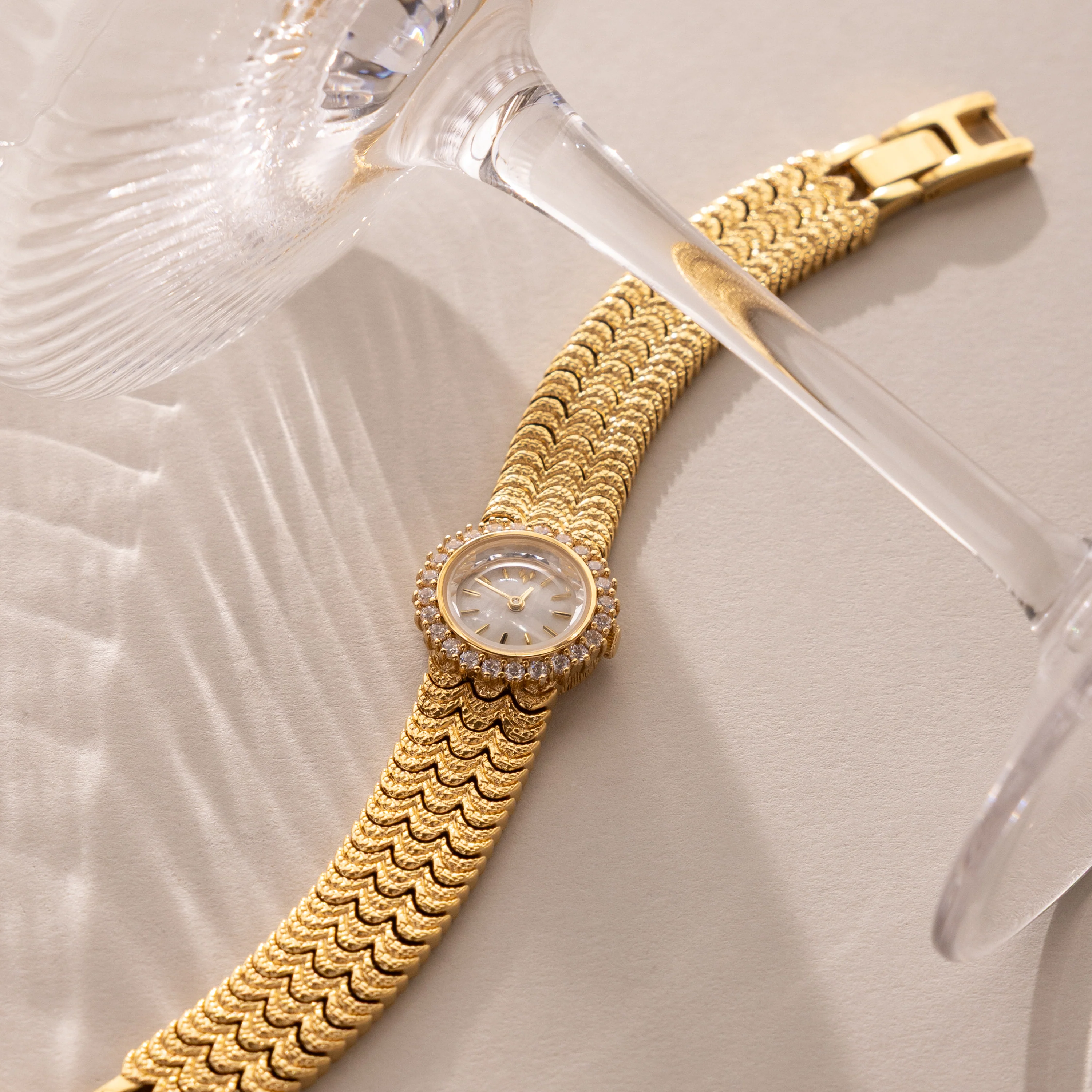 Pave Scalloped Timepiece in 18K Gold - Image 3
