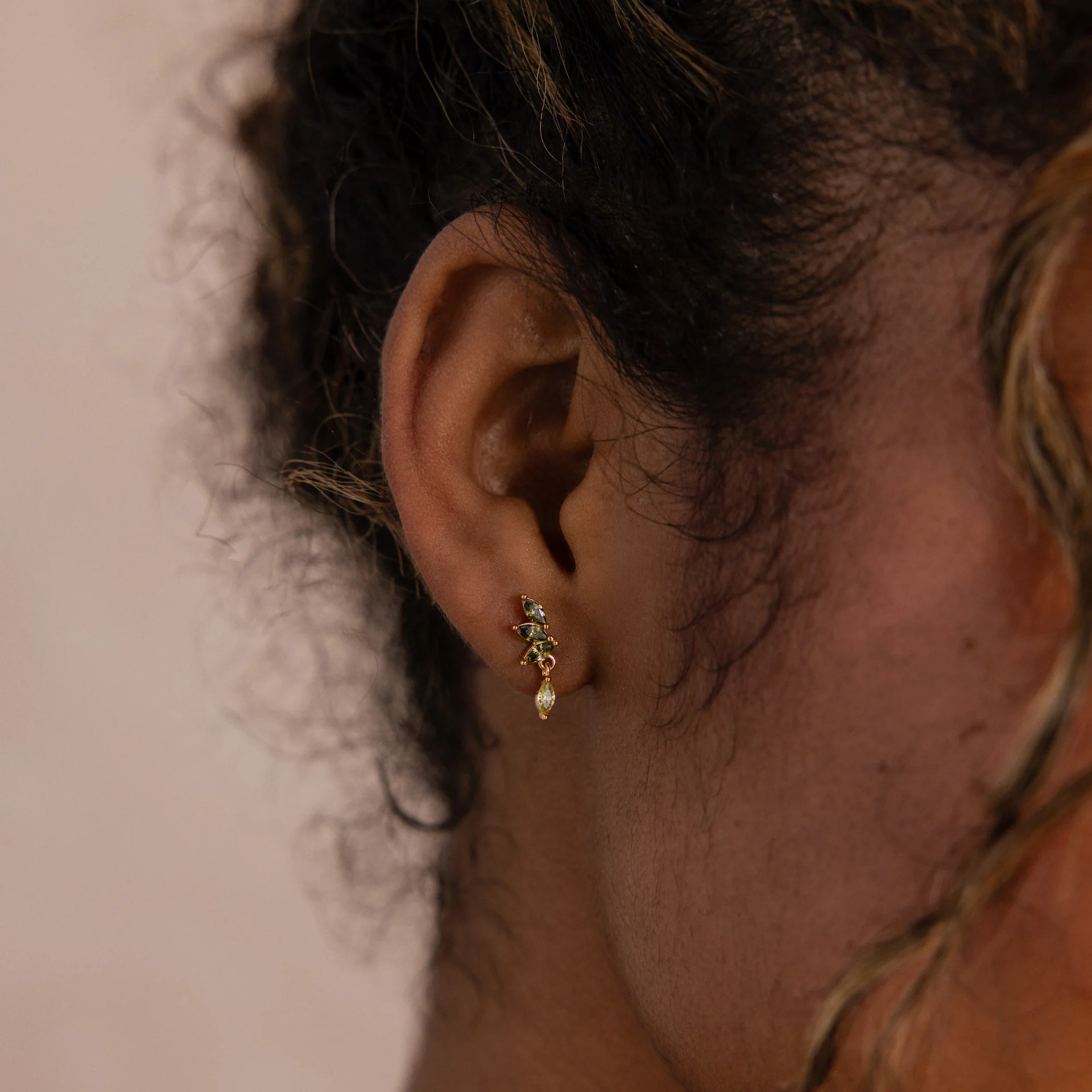 Peridot Marquise Drop Studs - Image 2