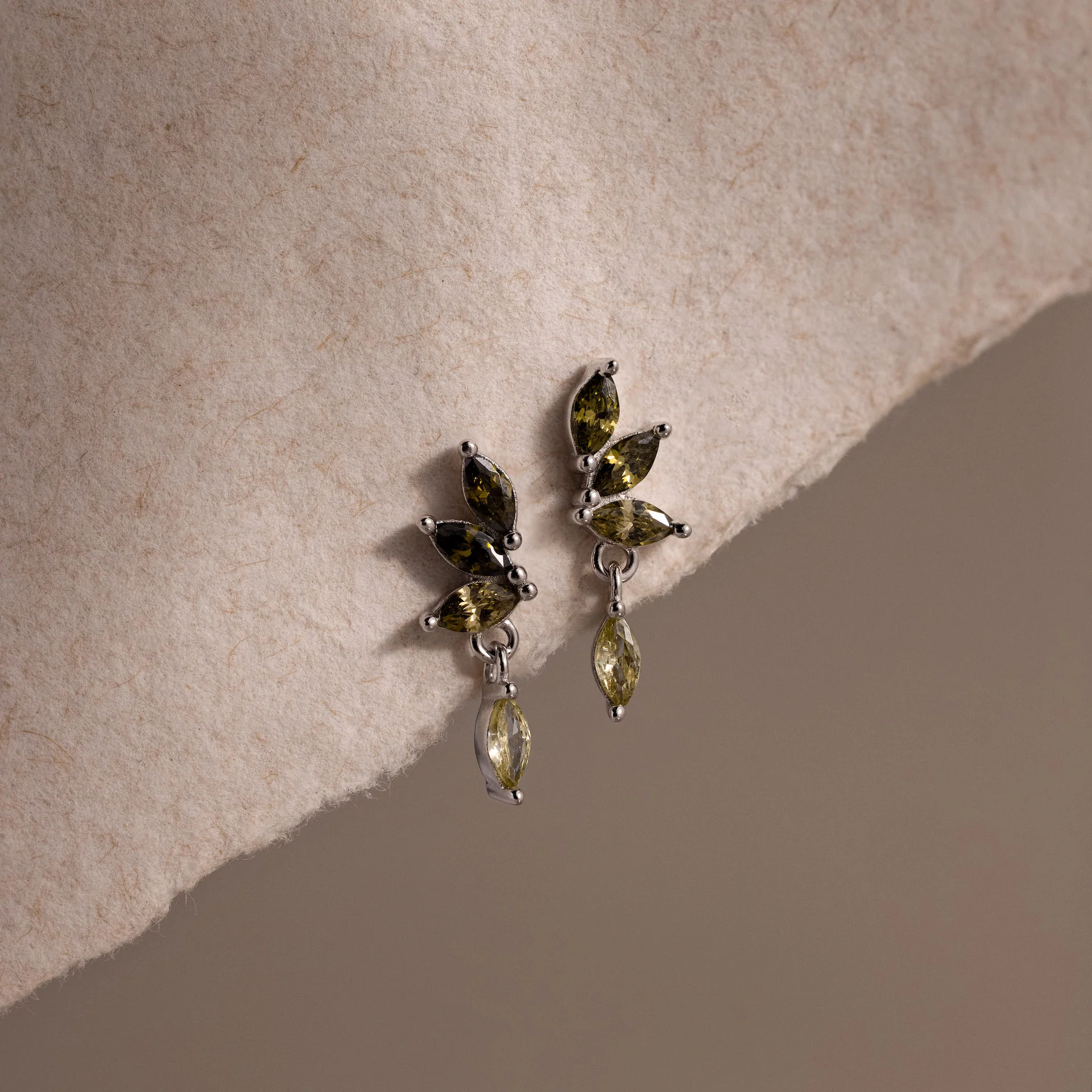 Peridot Marquise Drop Studs - Image 3