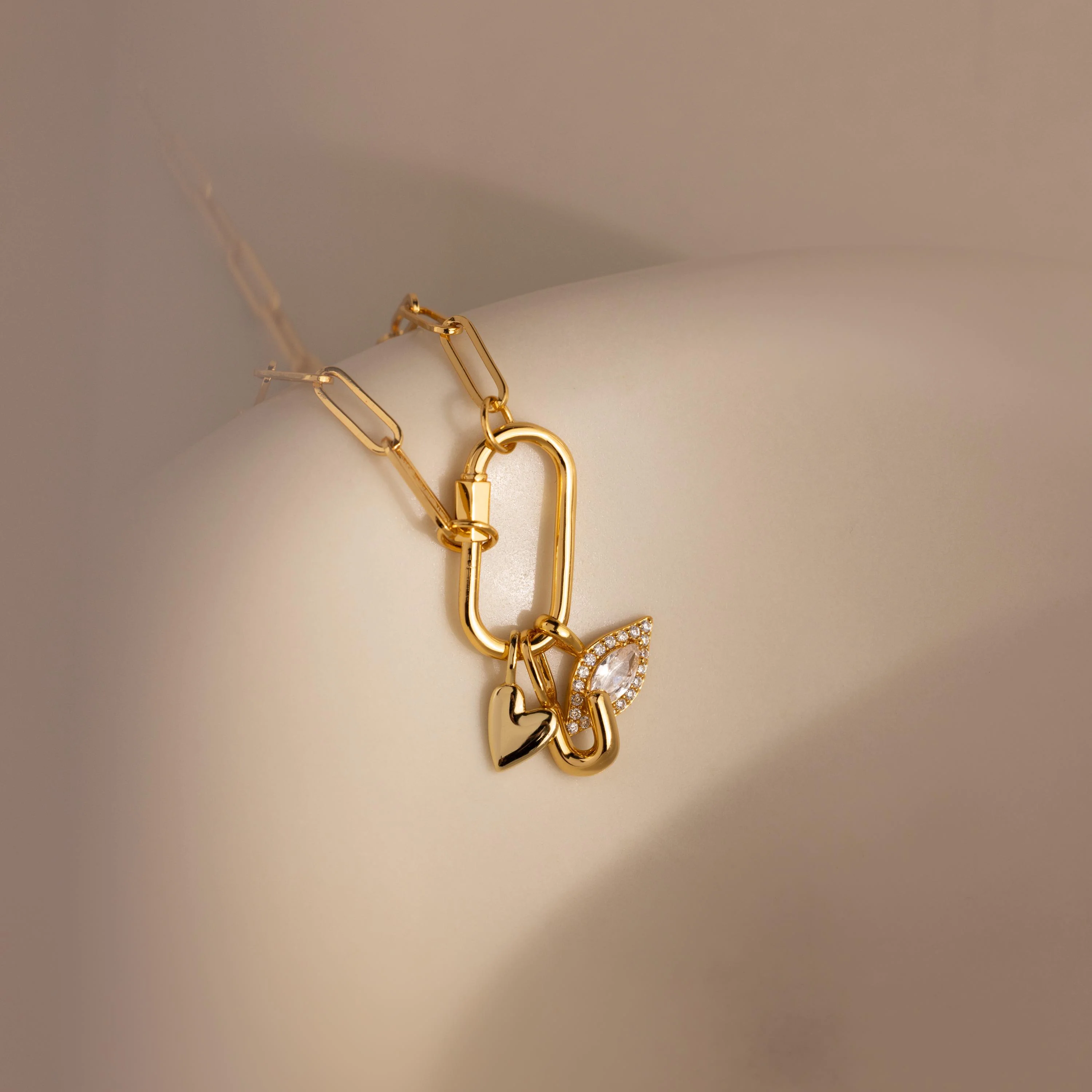Puff Heart Charm in 18K Gold - Image 5