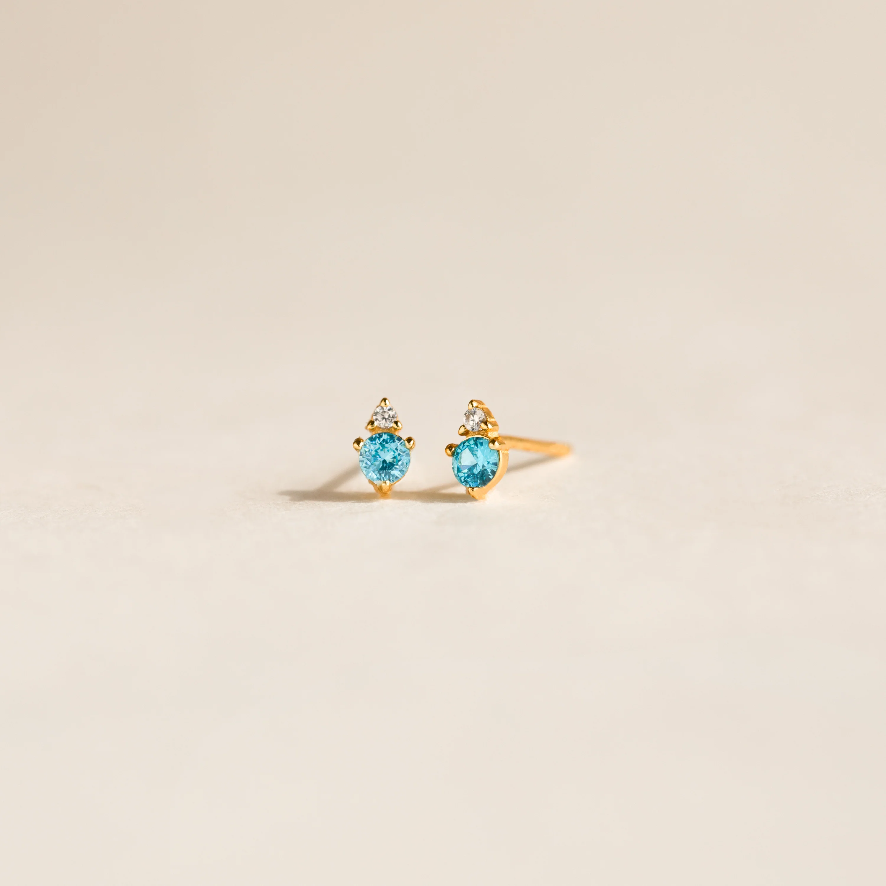 Raindrop Blue Zircon Studs - Image 3