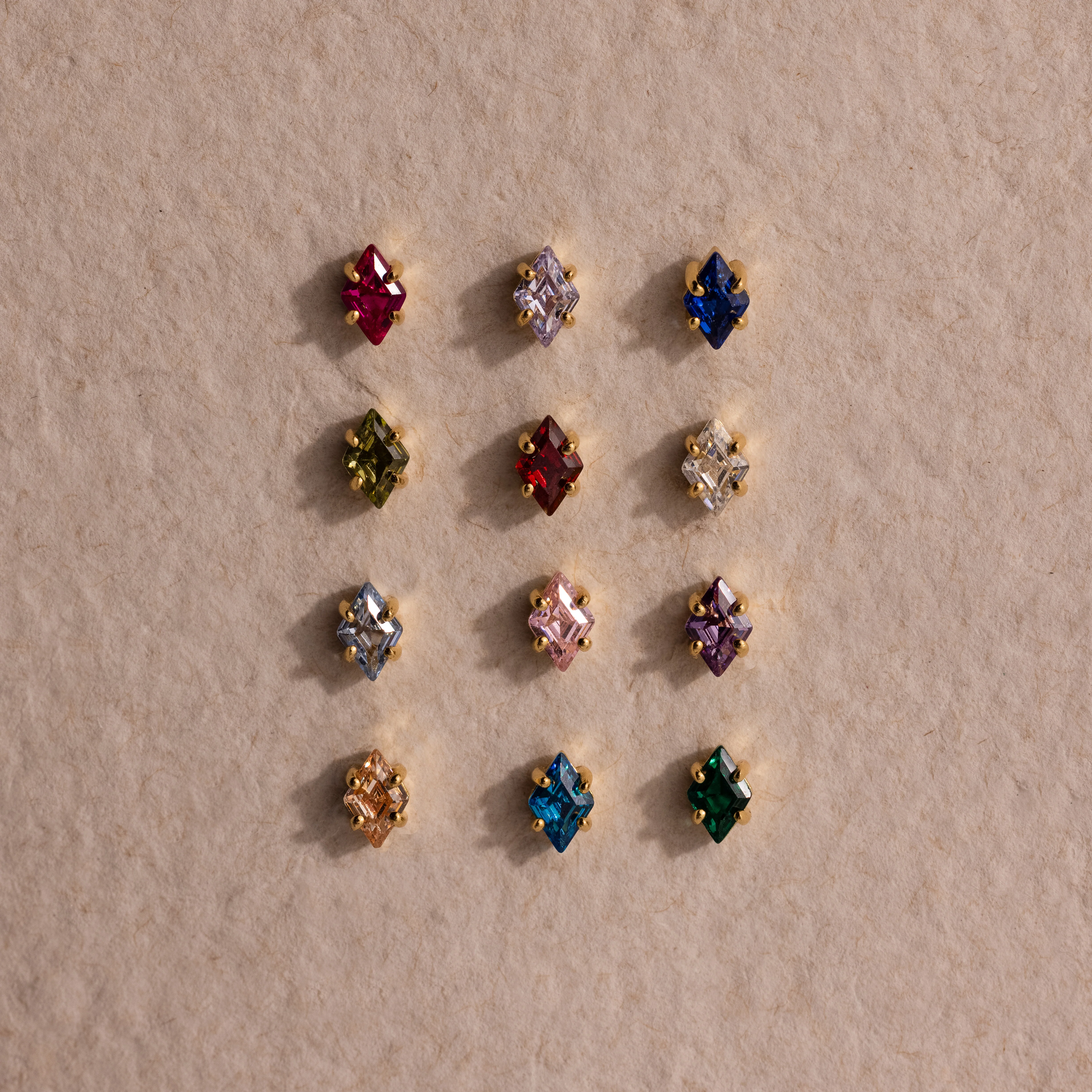 Rhombus Emerald Flatback Studs - Image 5