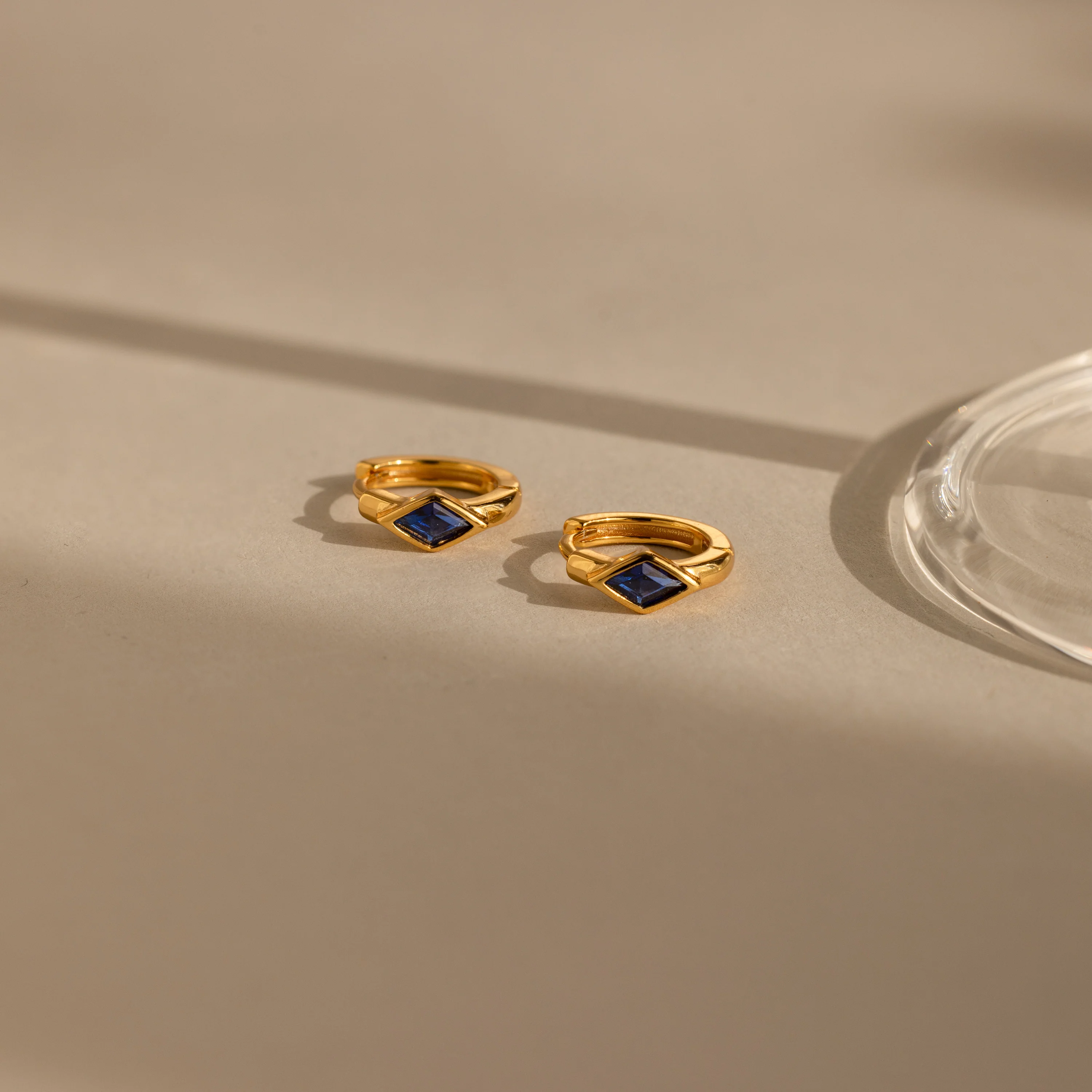 Rhombus Birthstone Huggies - Image 12