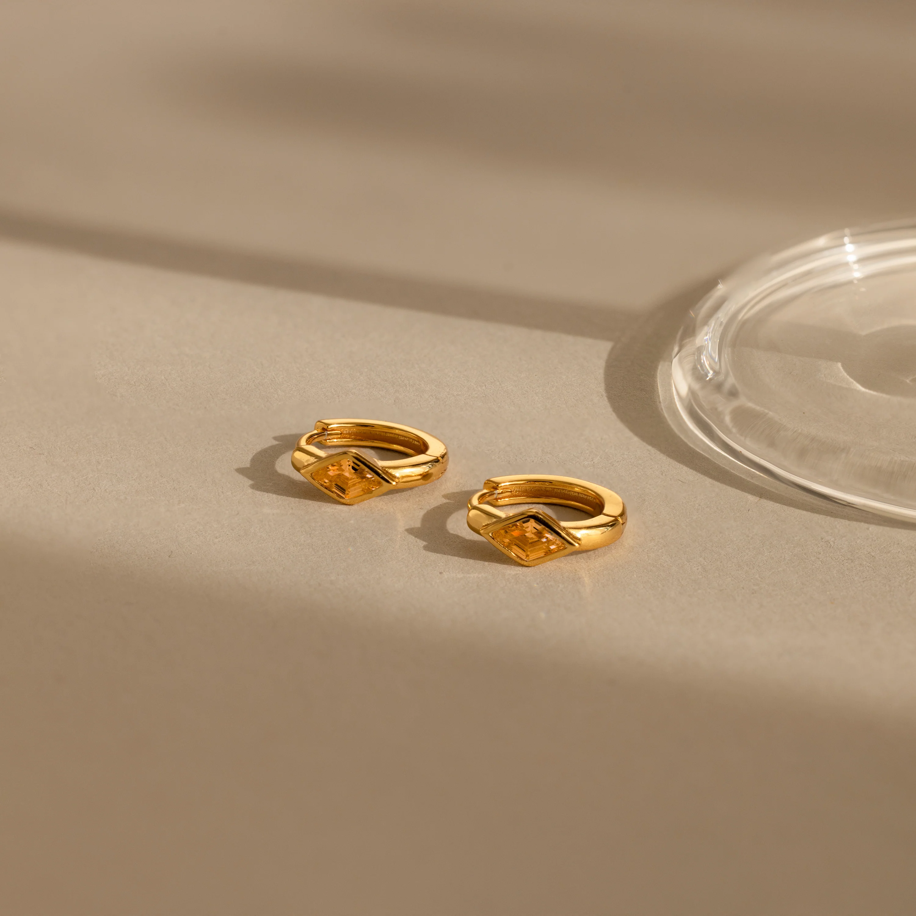 Rhombus Topaz Huggies