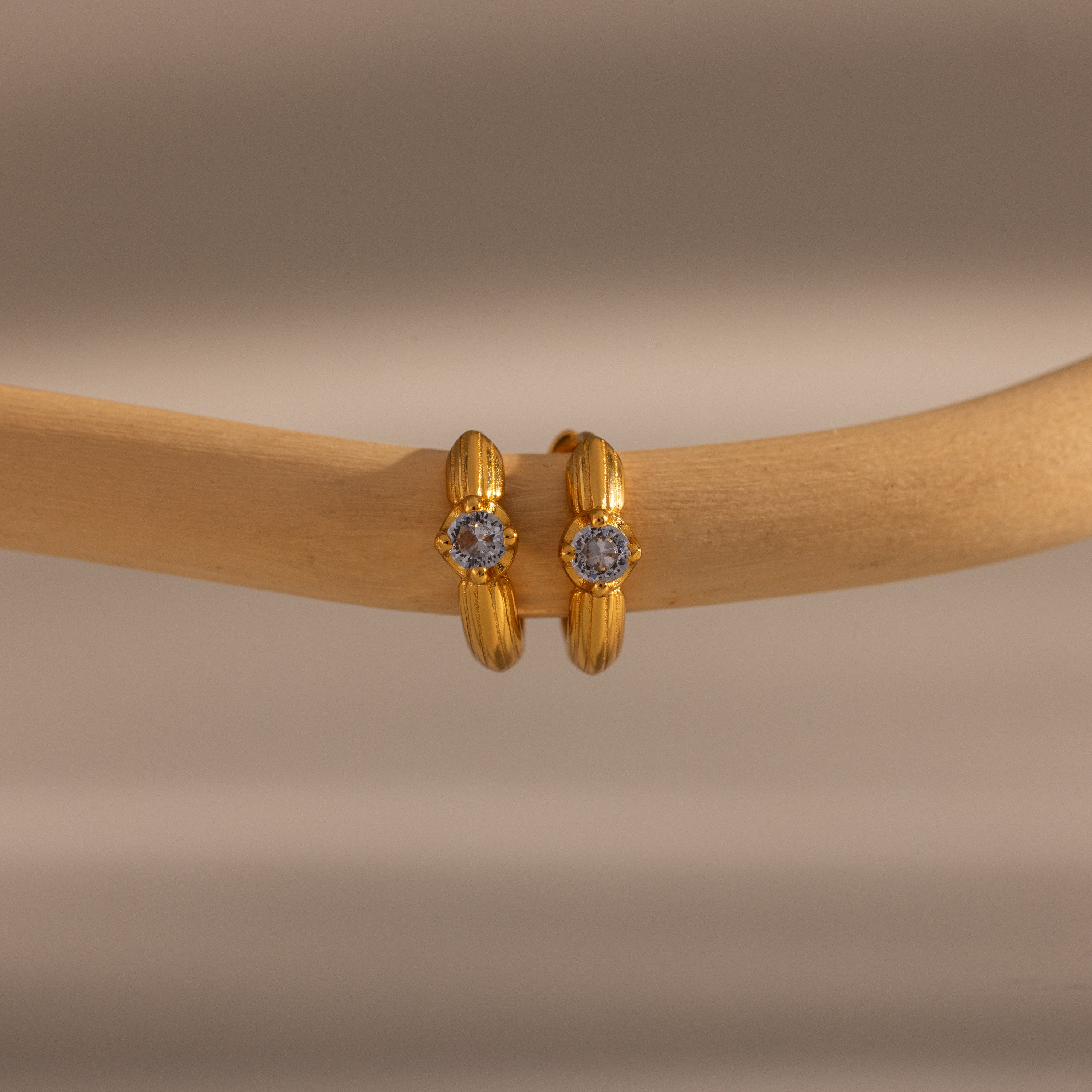 Ribbed Sapphire Huggies - Image 3