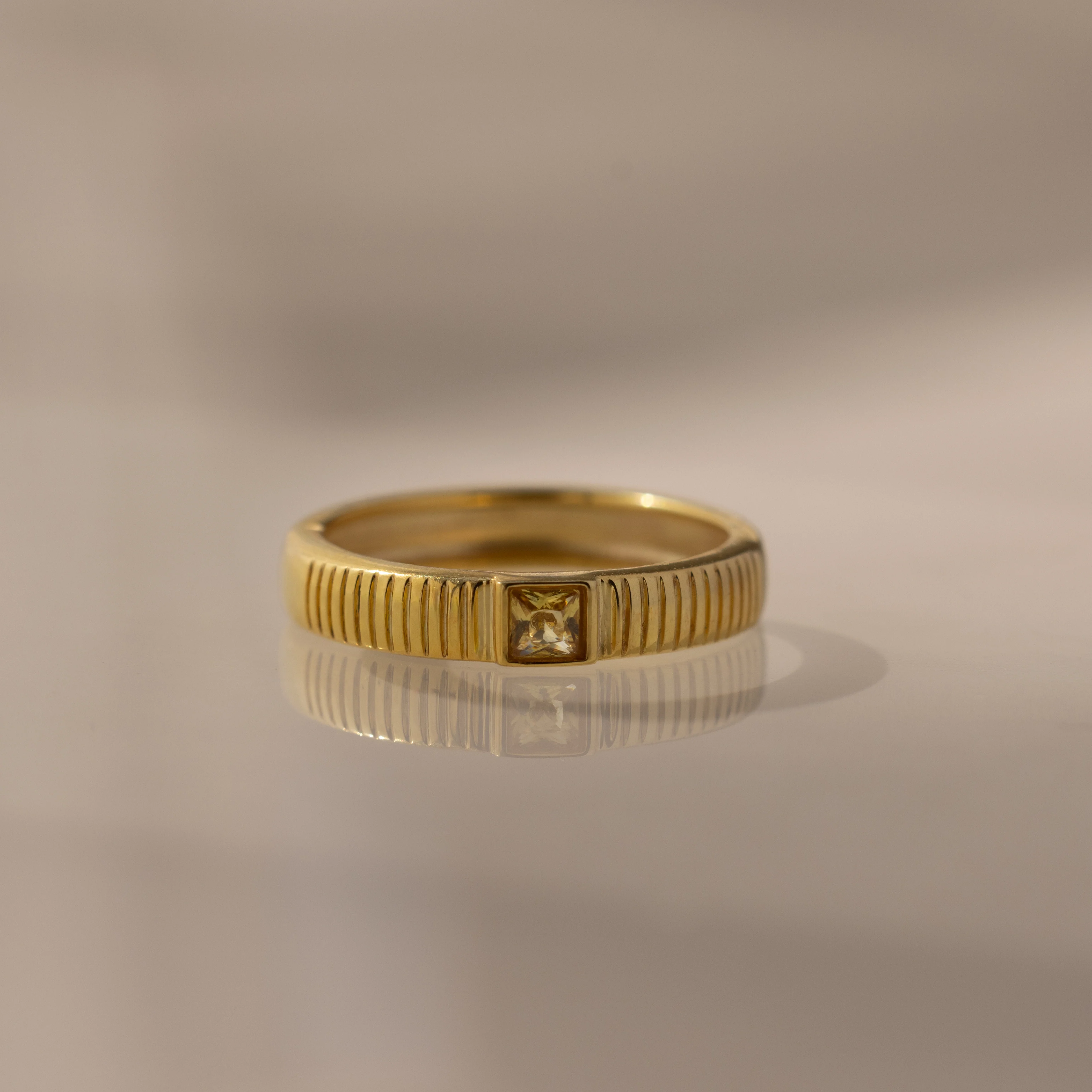 Ribbed Topaz Band
