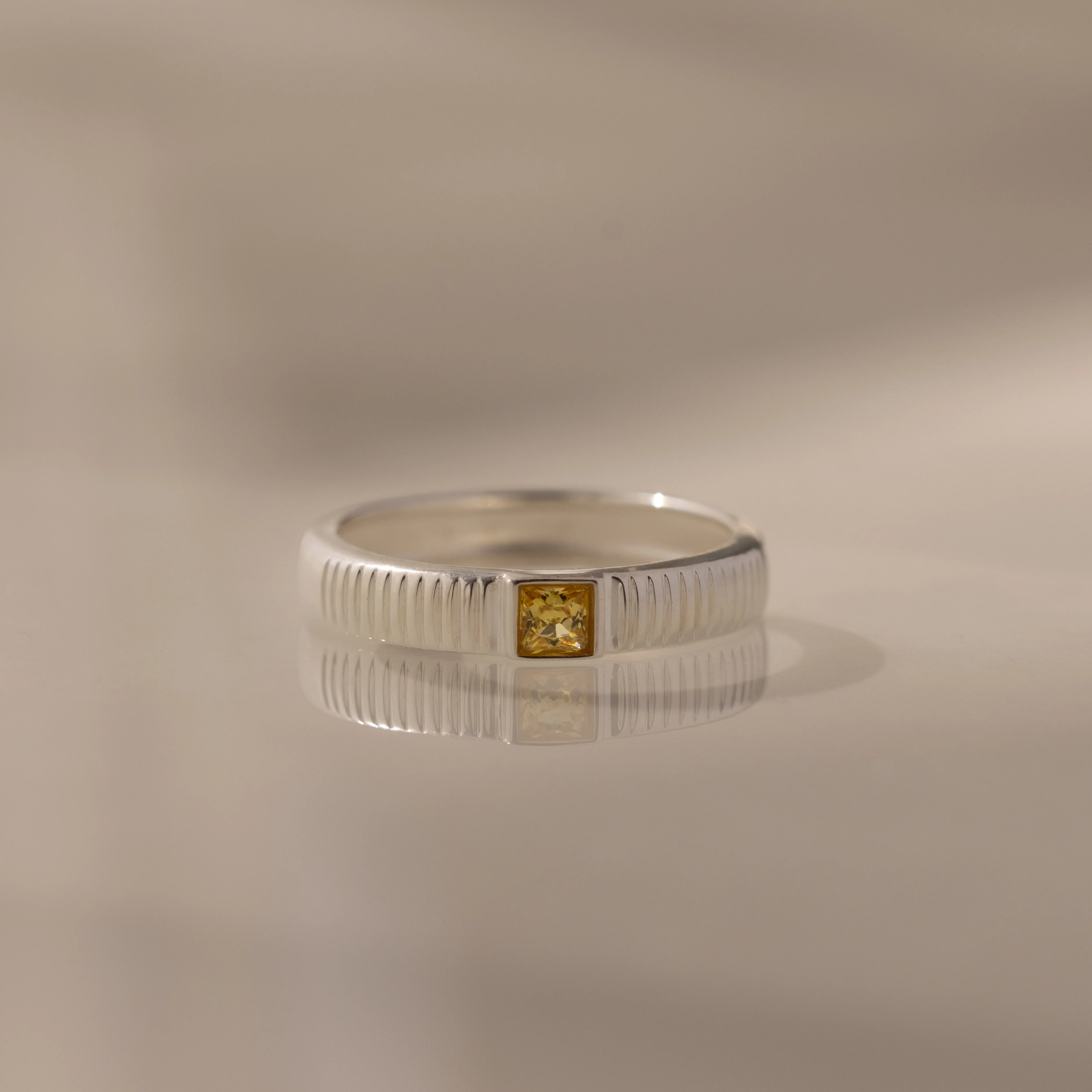 Ribbed Topaz Band - Image 7