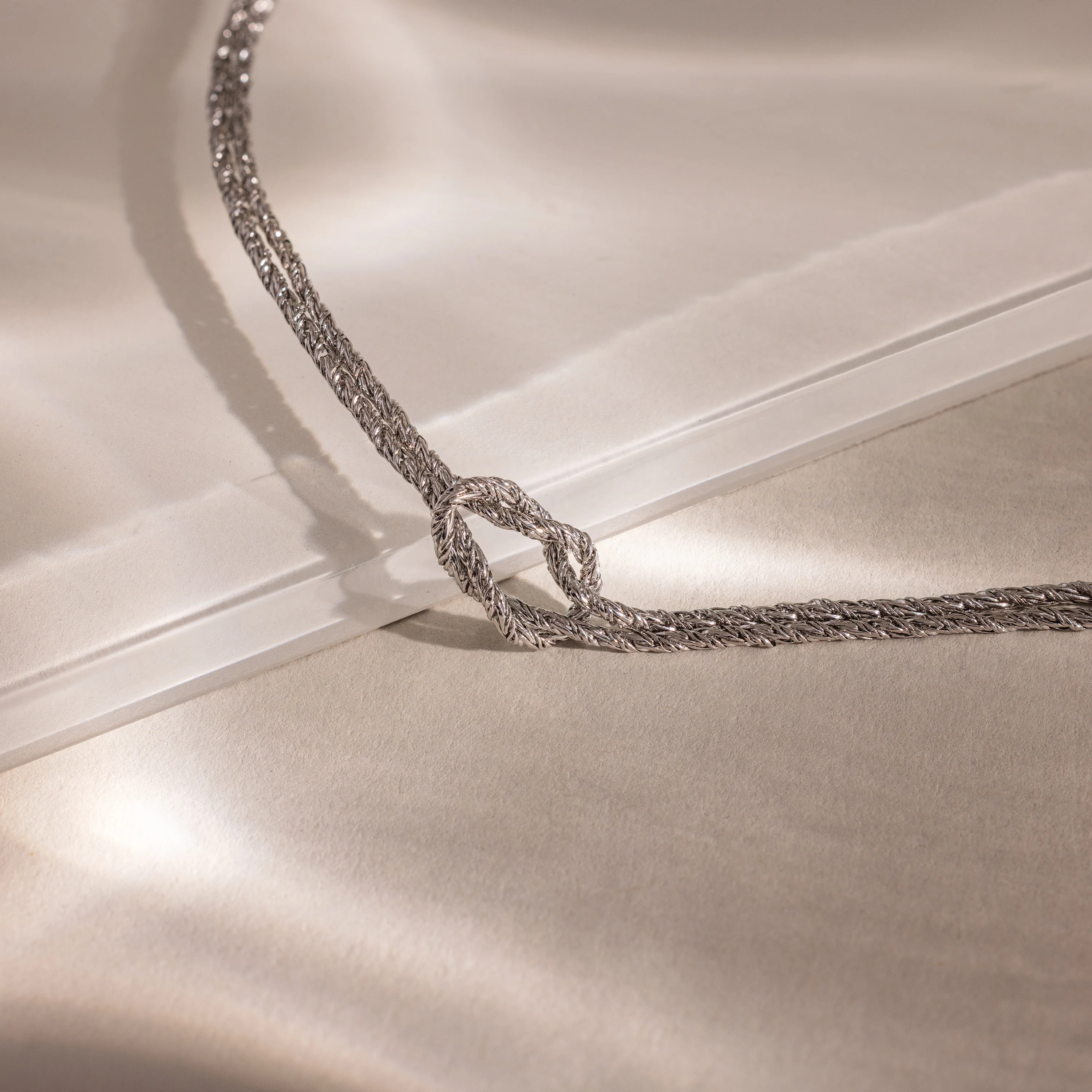 Rope Knot Chain Bracelet in Silver - Image 3