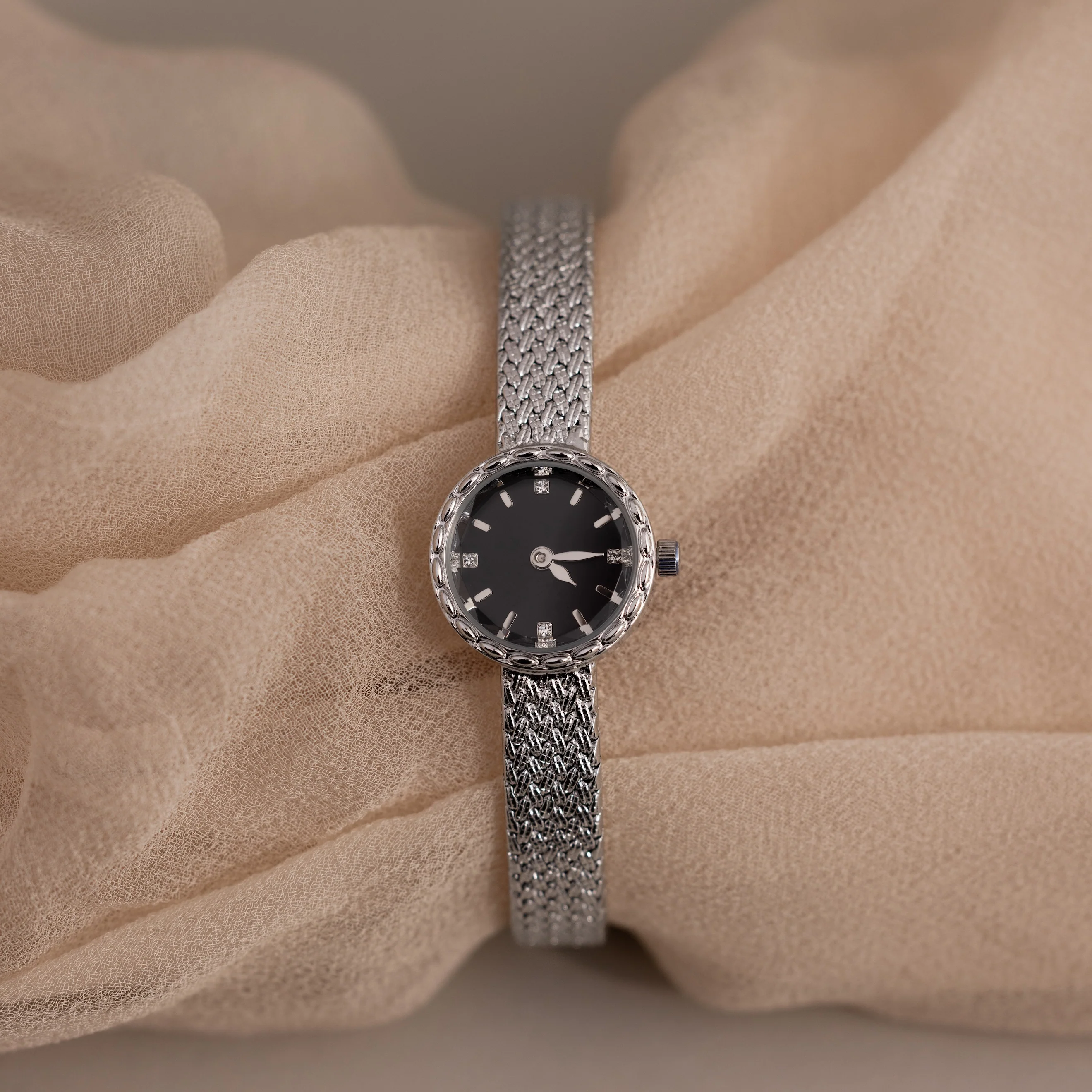 Round Braided Timepiece in Silver - Image 7