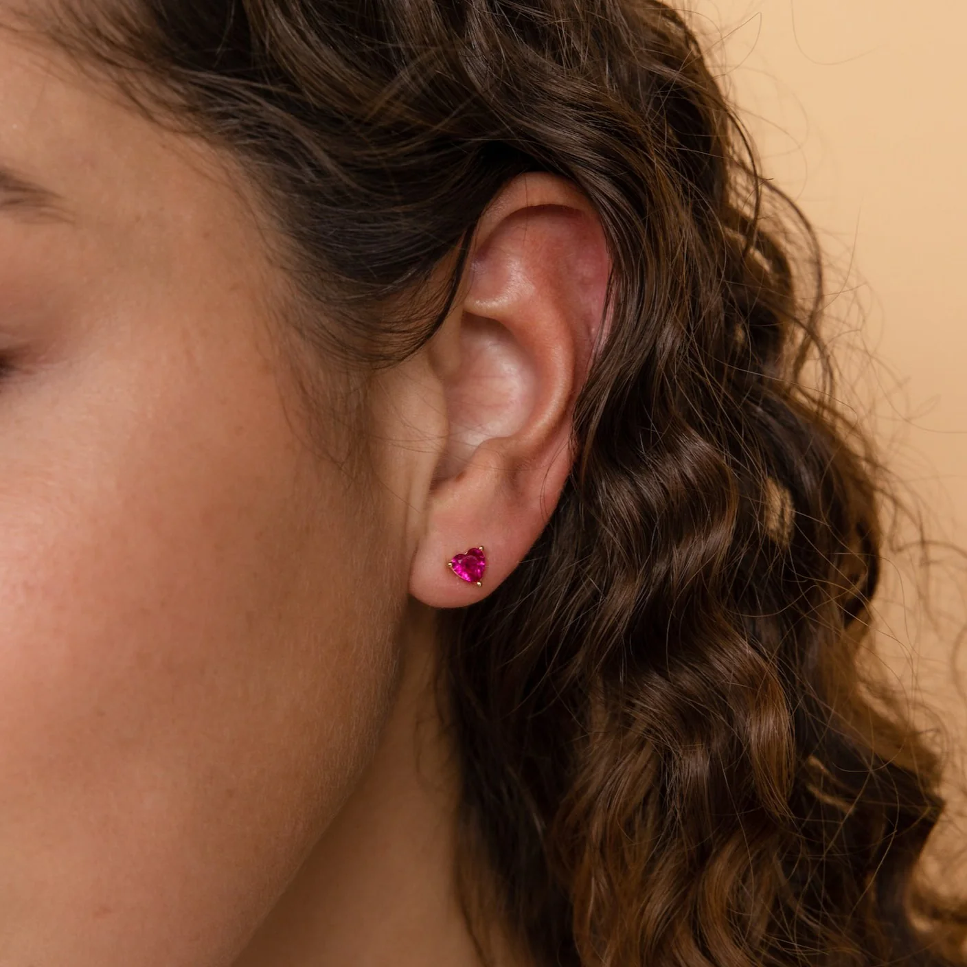 Ruby Heart Studs - Image 4