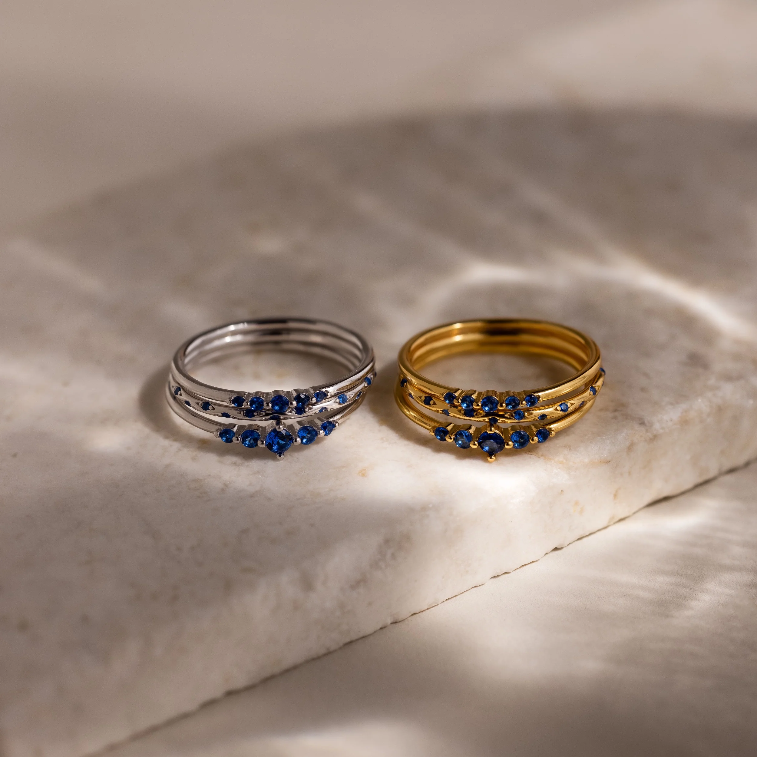 Sapphire Stacking Ring Set - Image 3